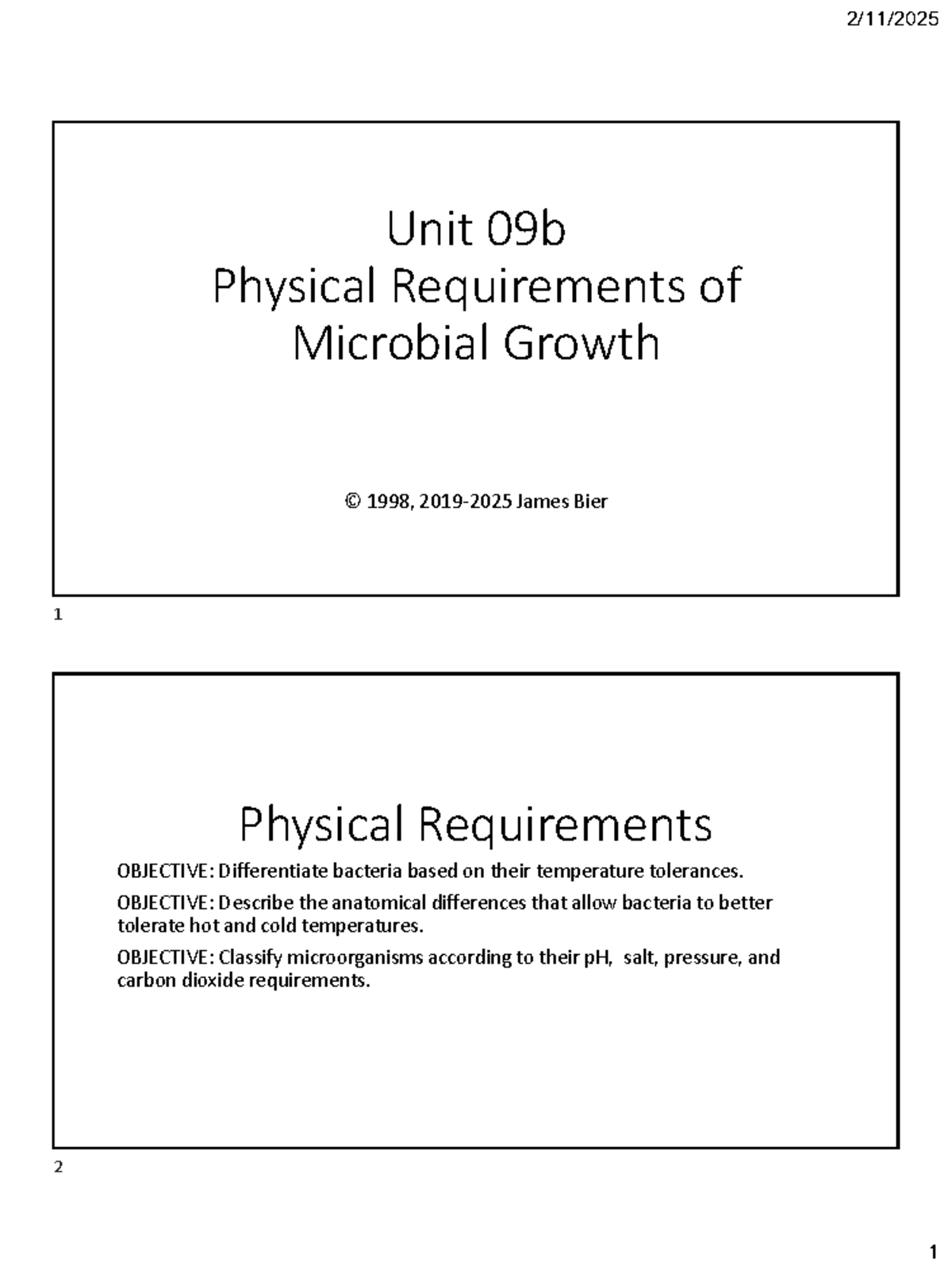 Unit 09b: Physical Requirements of Microbial Growth Explained - Unit ...