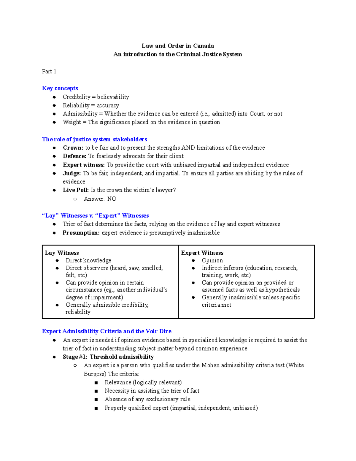 FSC101 Criminal Justice System Overview: Key Concepts & Roles - Studocu