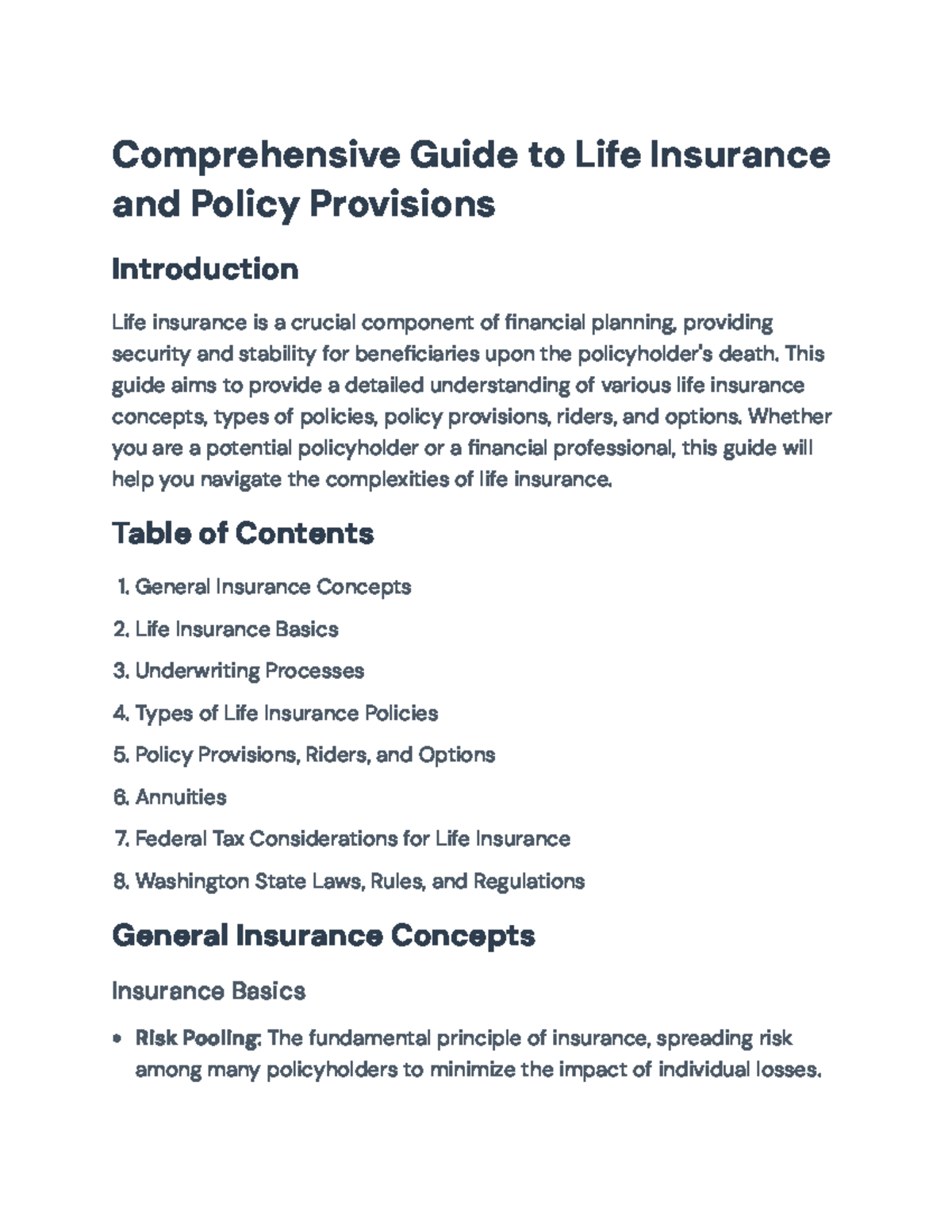 Comprehensive Guide on Life Insurance Policies and Provisions ...