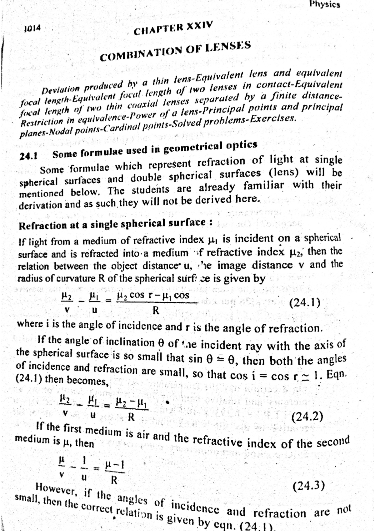 Physics 1014: Chapter 24 - Combination of Lenses and Focal Lengths ...