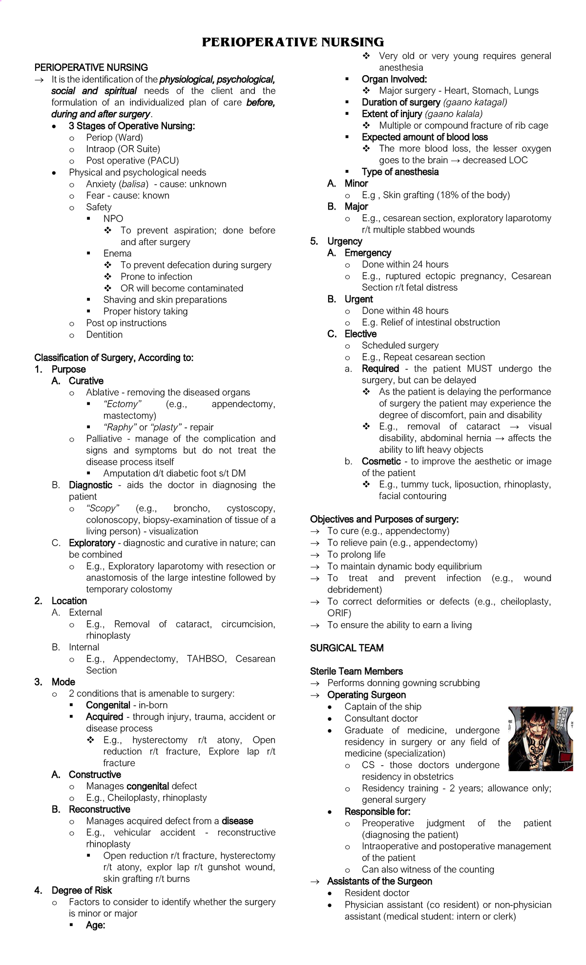PERIOPERATIVE NURSING: Comprehensive Guide to Surgical Care - Studocu