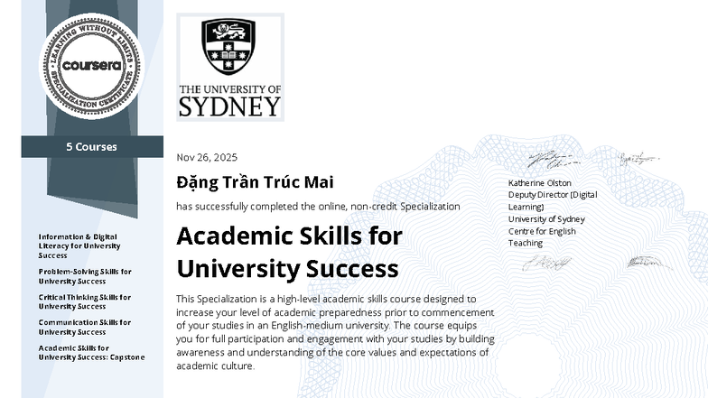 Academic Skills Specialization Certificate - PJE05 - Studocu