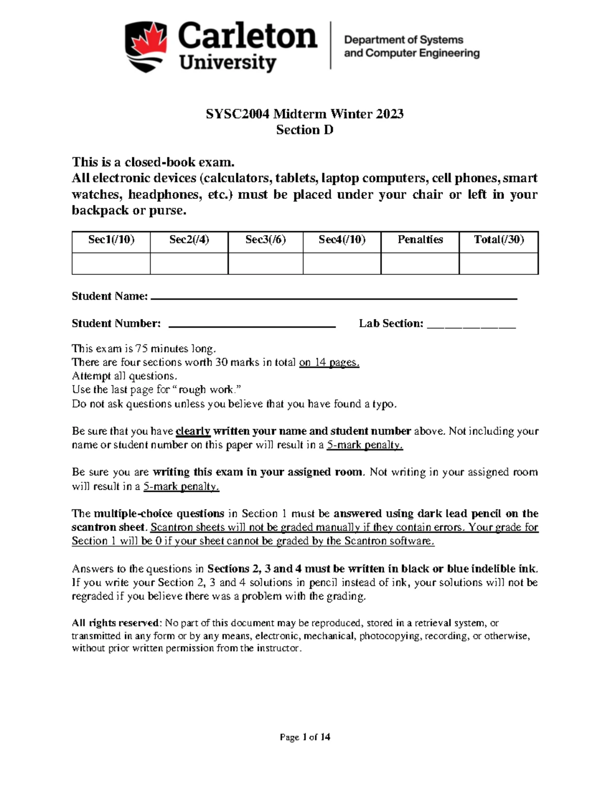 Lab3 - das - SYSC 2004 Object-Oriented Software Development Lab 3 ...