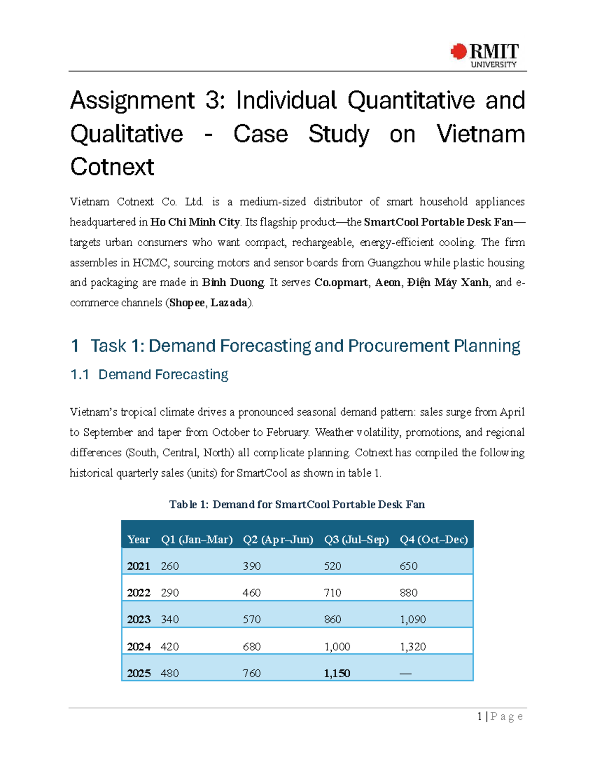 Assignment 3: Case Study on Sourcing & Procurement Strategy 2025 C ...
