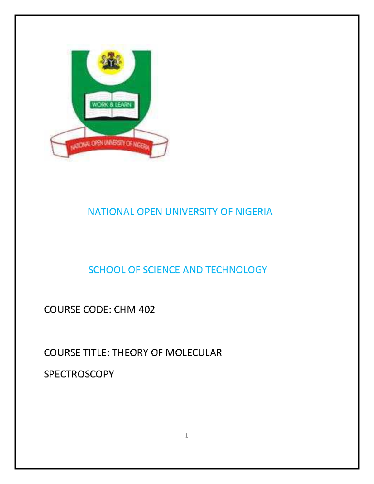 CHM 402 Final Exam Notes: Theory of Molecular Spectroscopy - Studocu
