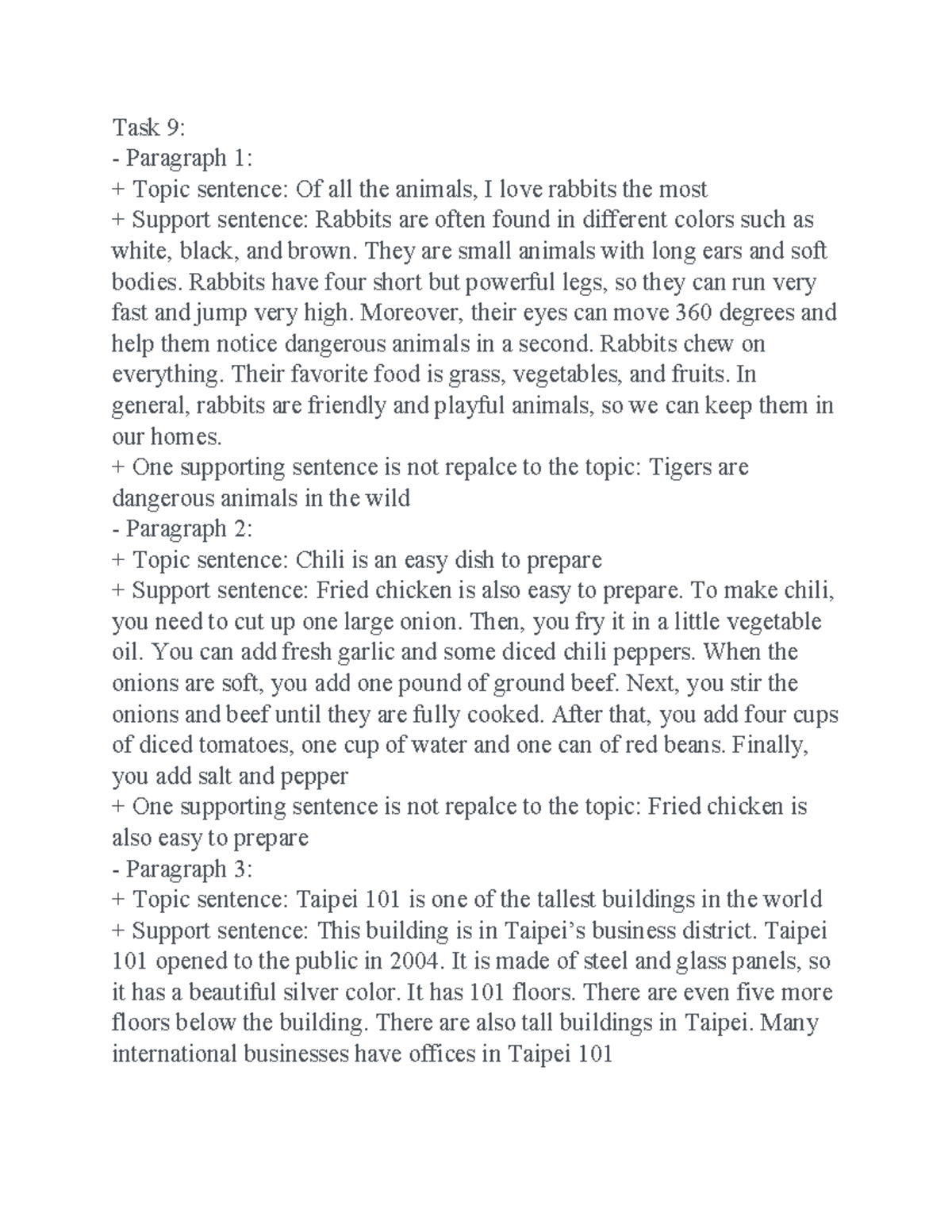 Av1 after lesson 3 - good - Task 9: Paragraph 1: Topic sentence: Of all ...