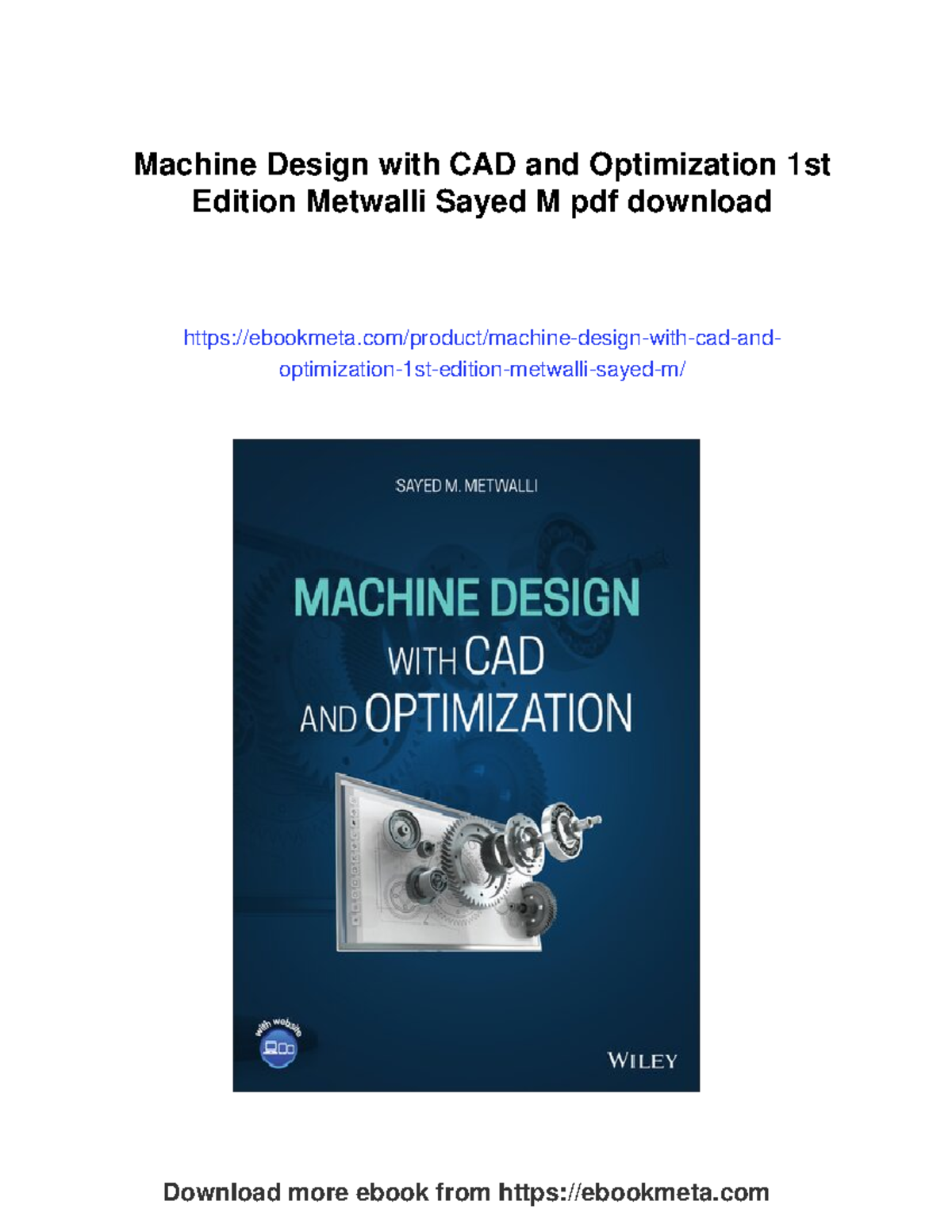 Machine design with CAD and optimization: 1st edition by Sayed M ...