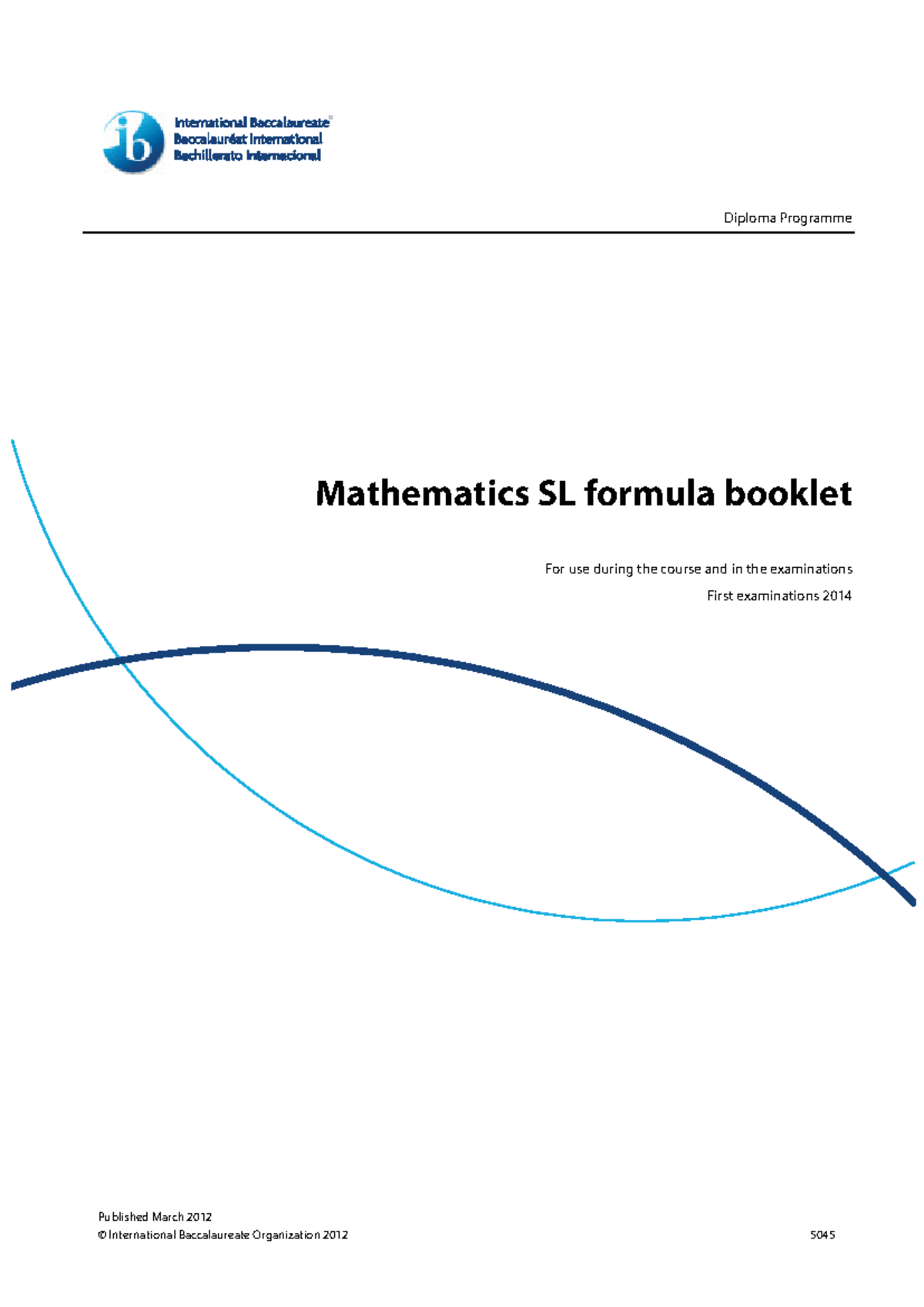 Math SL Formula Booklet 2014 - Mathematical studies SL: Formula booklet ...