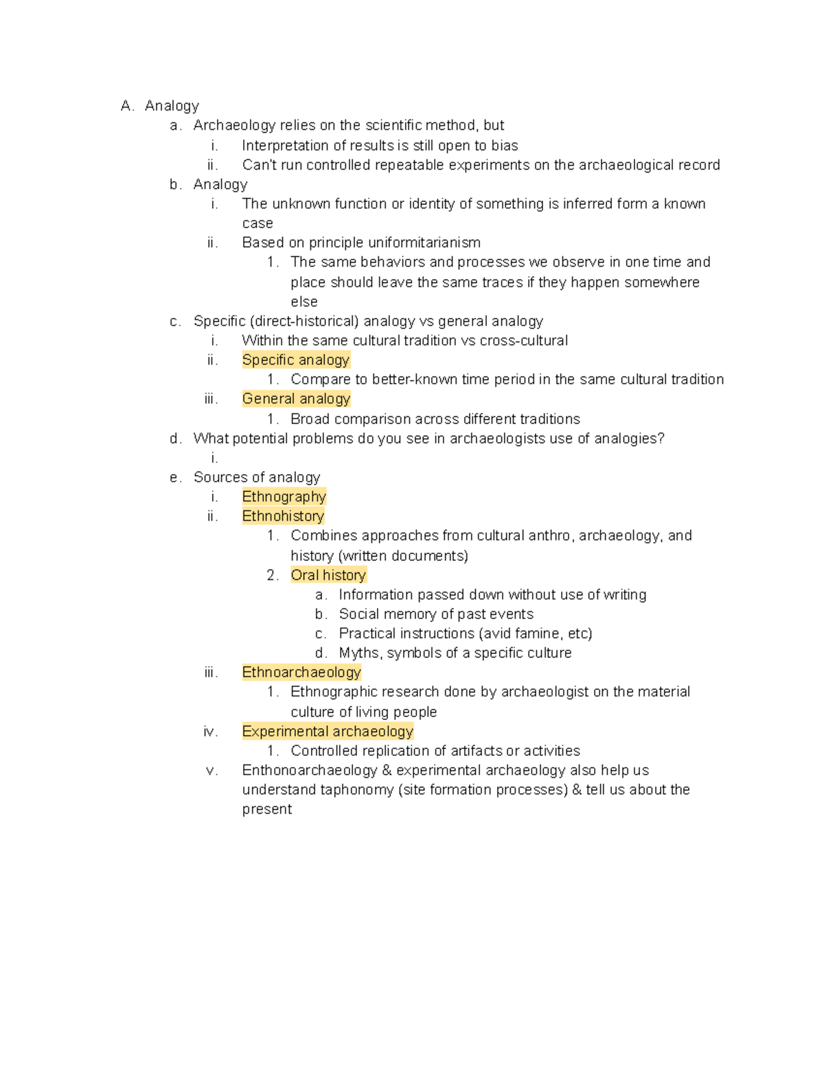 1A. Analogy in Archaeology: Lecture Notes on Method and Bias - Studocu