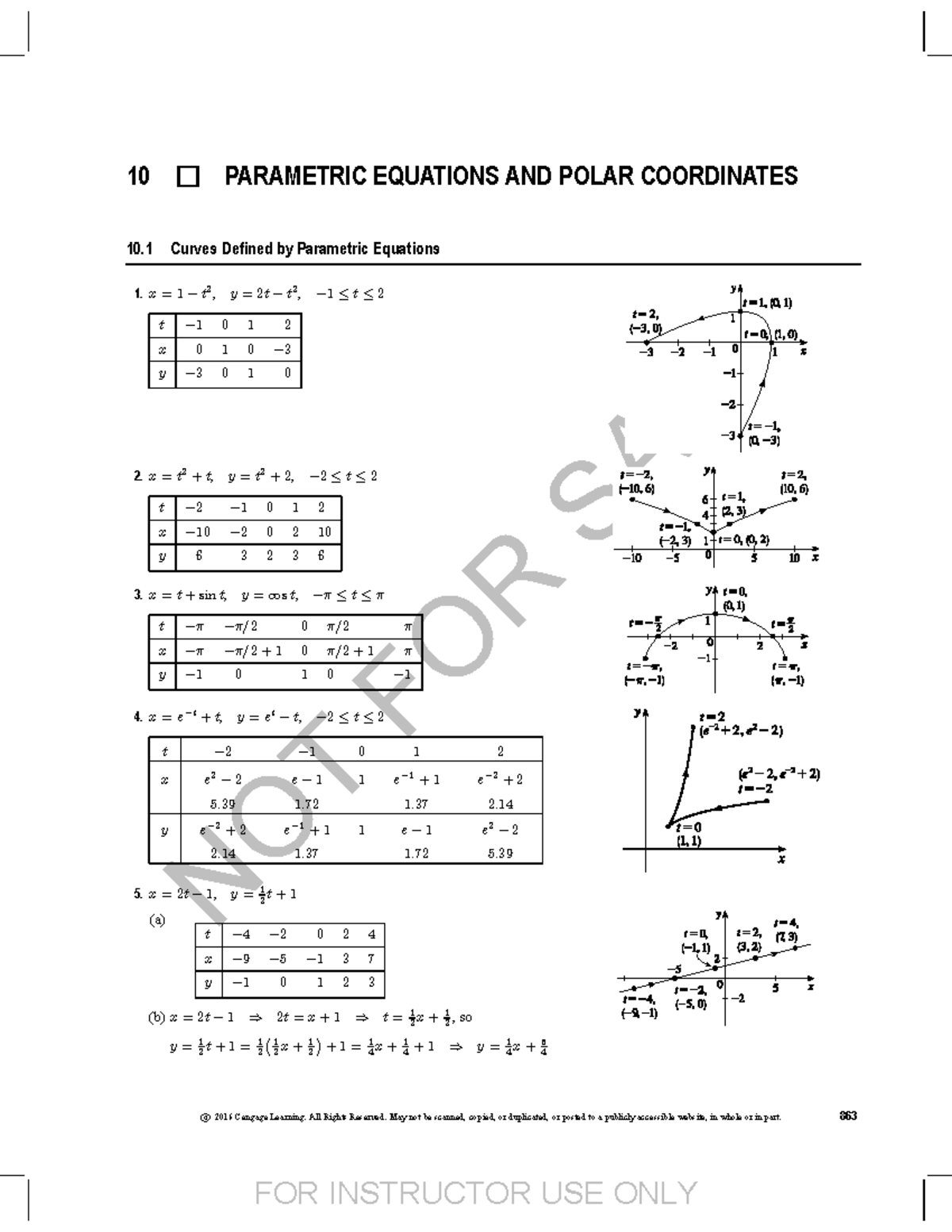 Chapter 10 CSM Calculus 9th: Solutions to Parametric Equations - Studocu