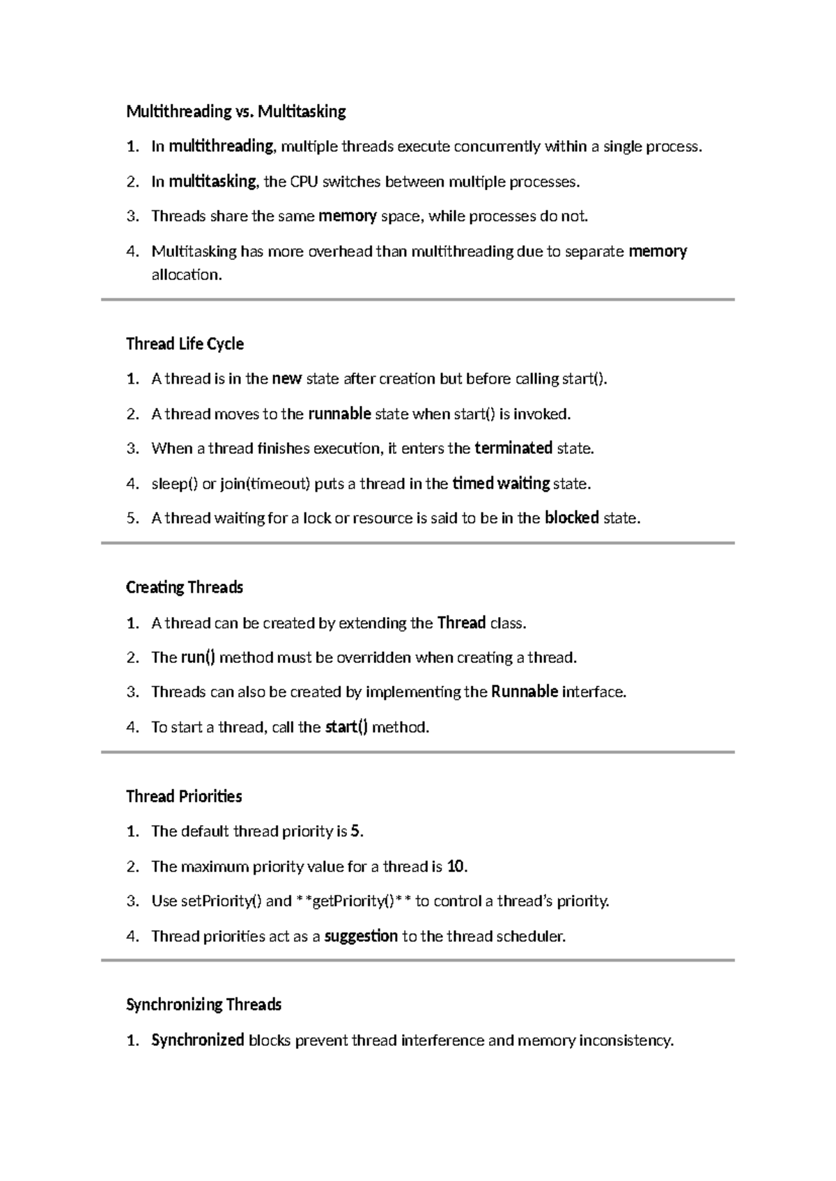 Fill in the Blanks - CSM Course Notes on Multithreading and GUI - Studocu