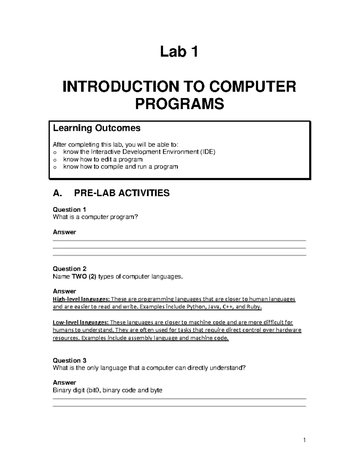 Assignment 2 - CSC402: Programming 1 Submission by Afiqah Nabila - Studocu