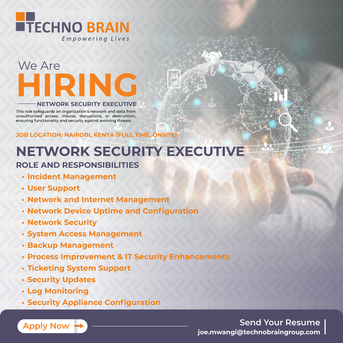 Network Security Executive - joe@technobraingroup Send Your Resume ...