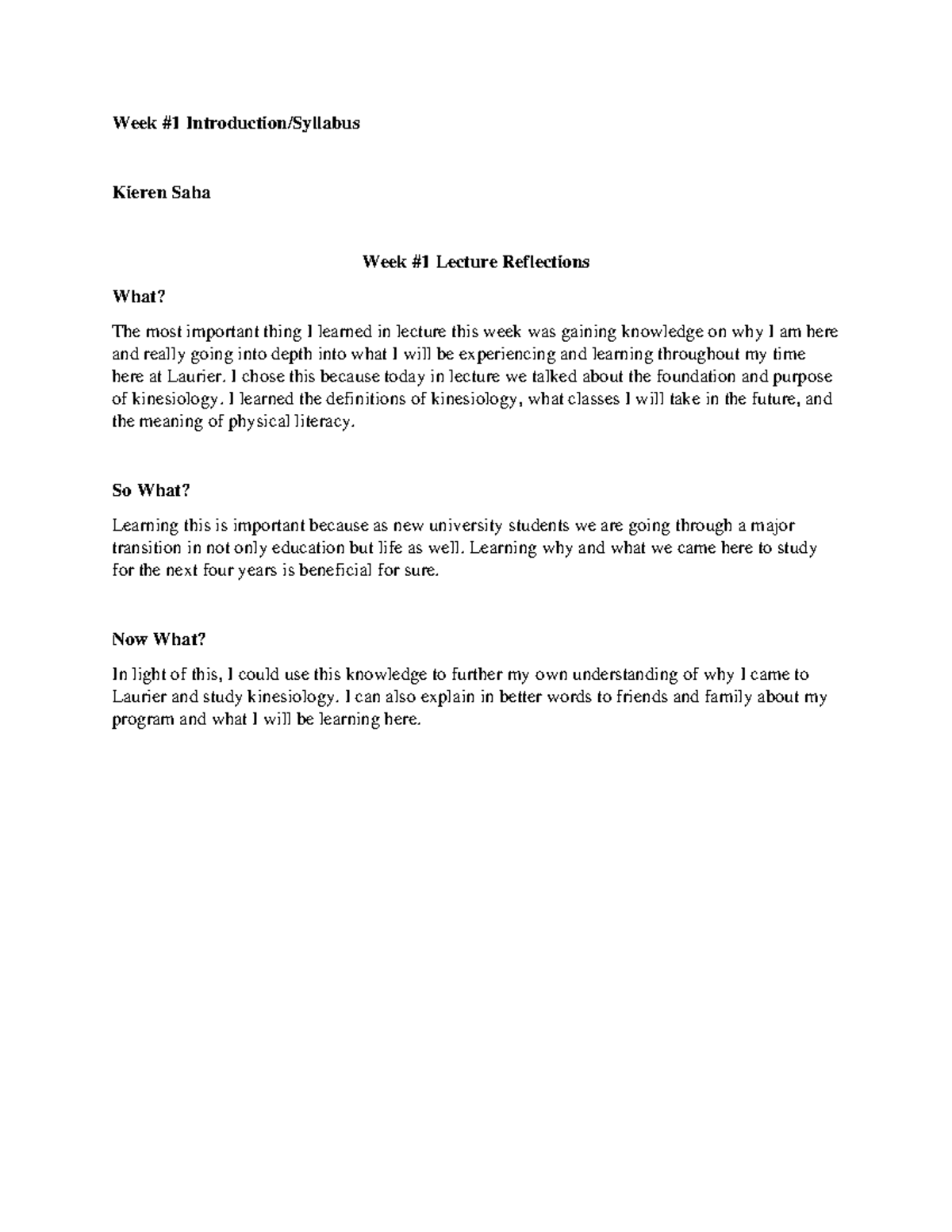Week #1 Introduction Syllabus - Week #1 Introduction/Syllabus Kieren ...