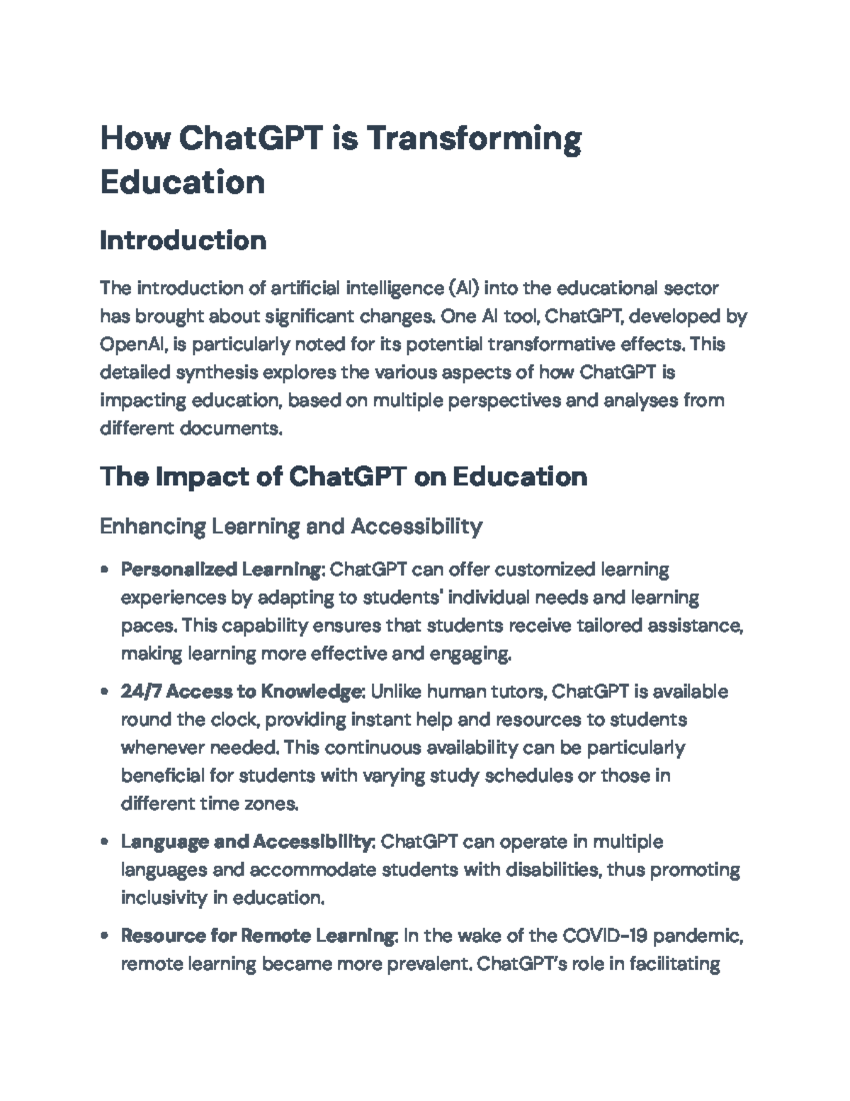 ChatGPT's Transformative Impact on Education: Benefits and Challenges ...