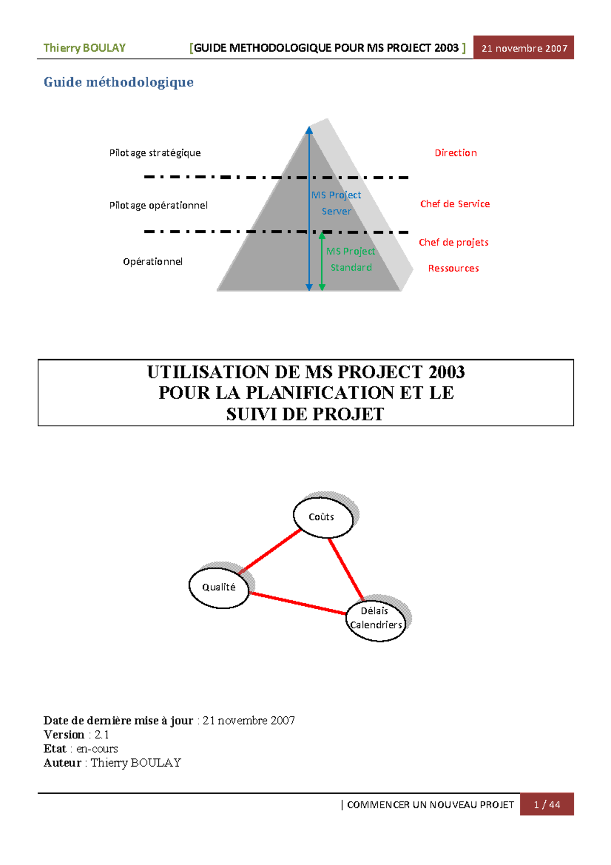 Guide Méthodologique MS Project 2003 - Cours et Utilisation - Studocu