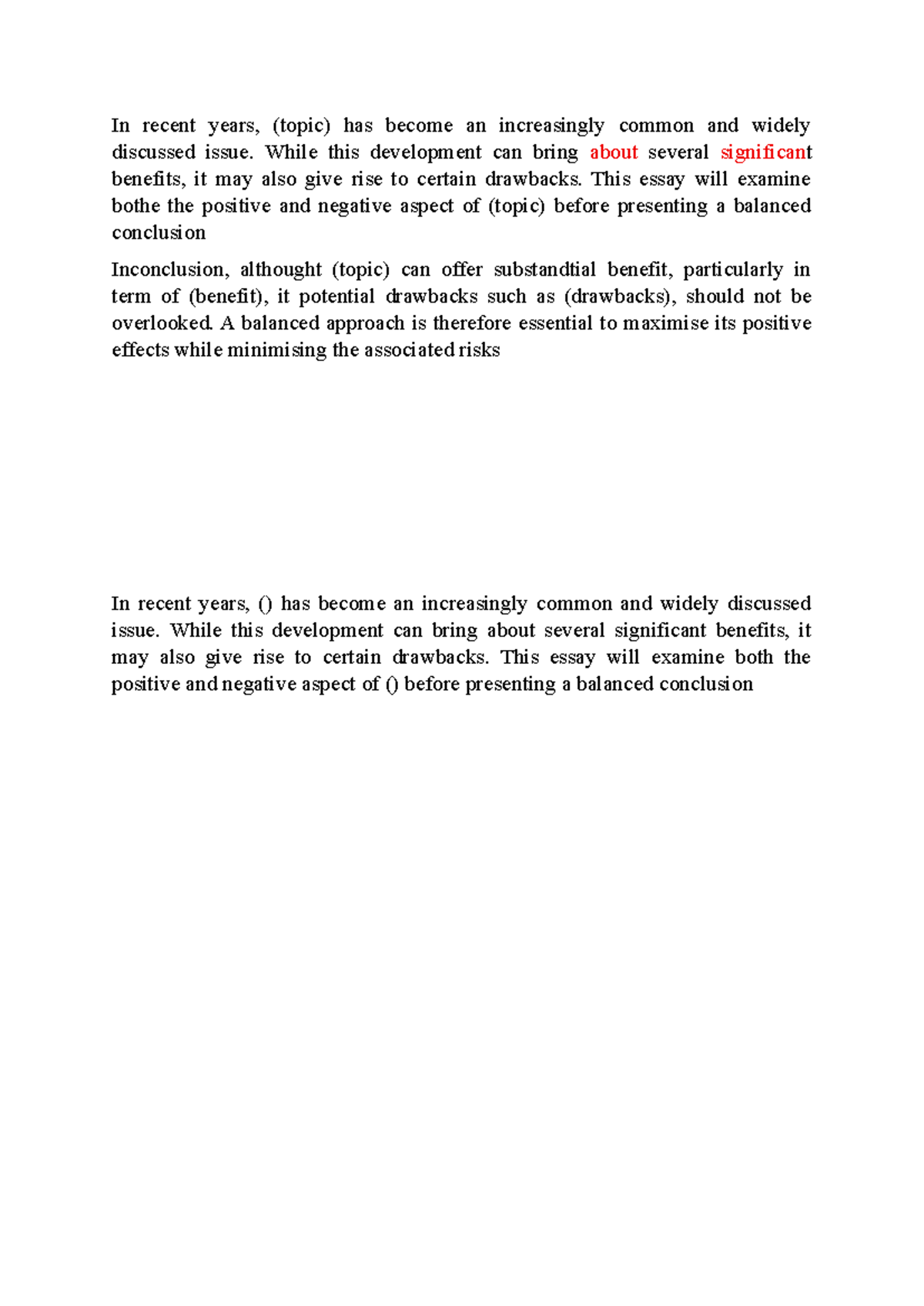 Recent Trends in (Topic): A Balanced Essay Analysis - Studocu