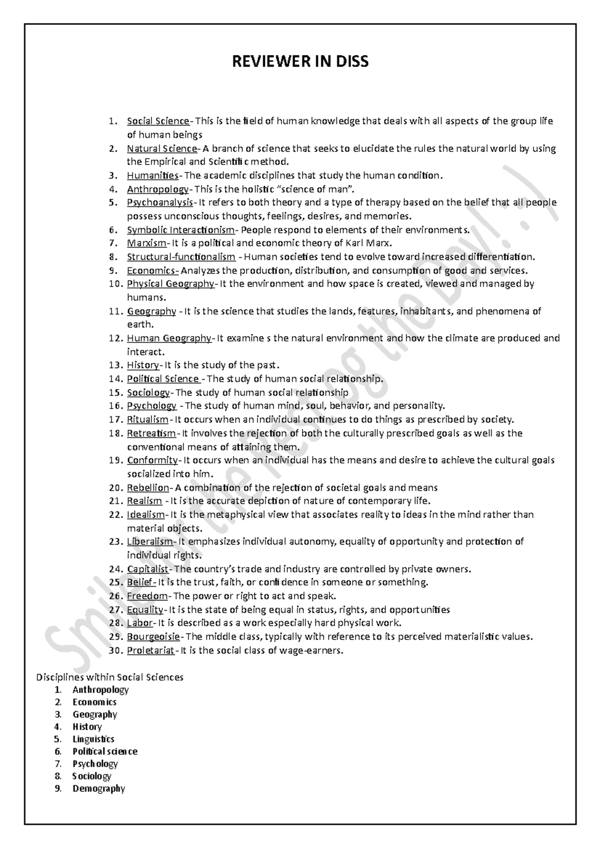 DISS Review: Key Concepts in Social Sciences and Humanities - Studocu