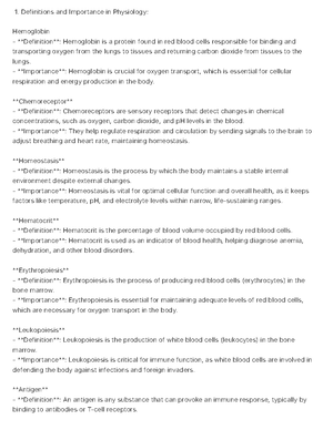 AP2 – Blood Study Questions and Definitions for Physiology Exam - AP2 ...