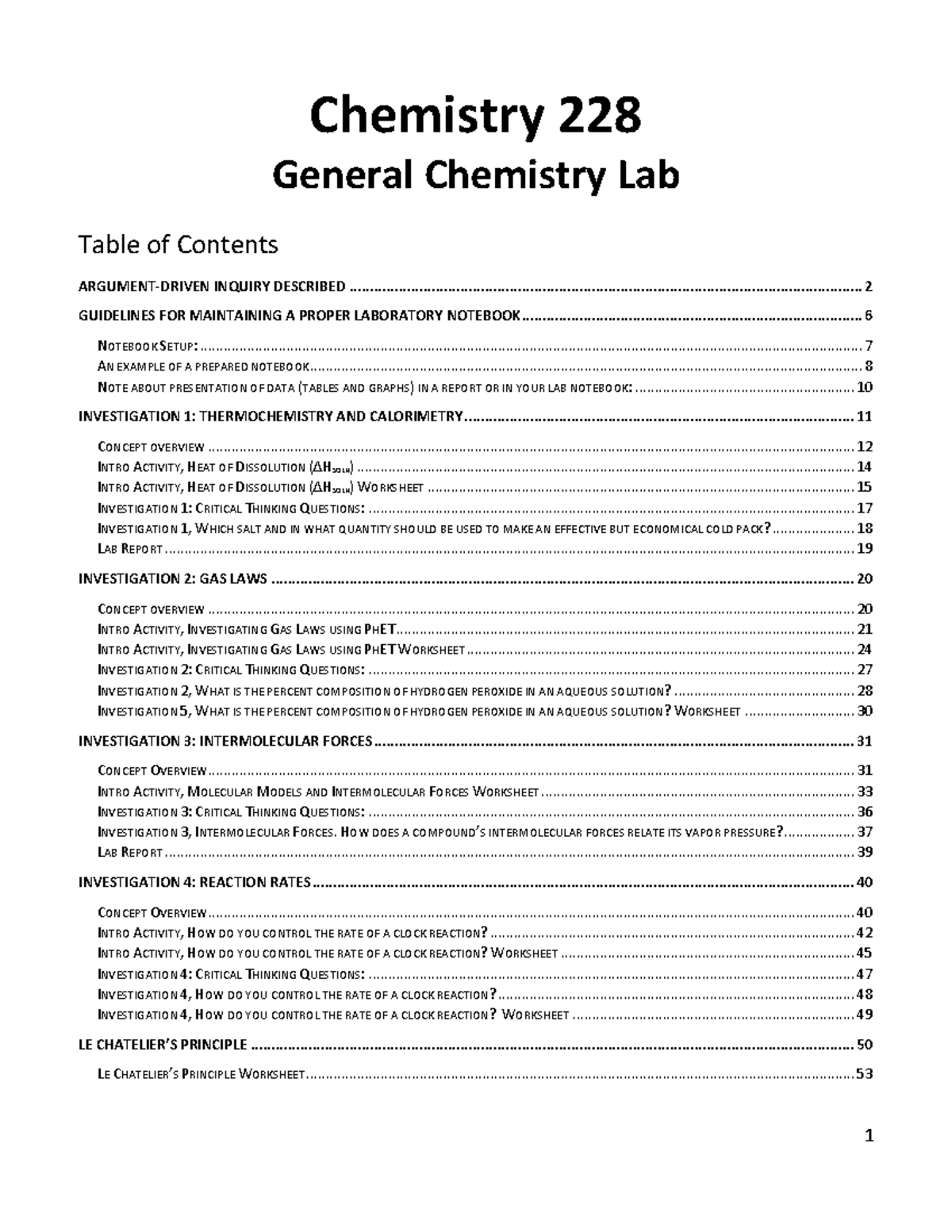 ADI CH228 Lab Manual Current - General Chemistry Lab - Chemistry ...