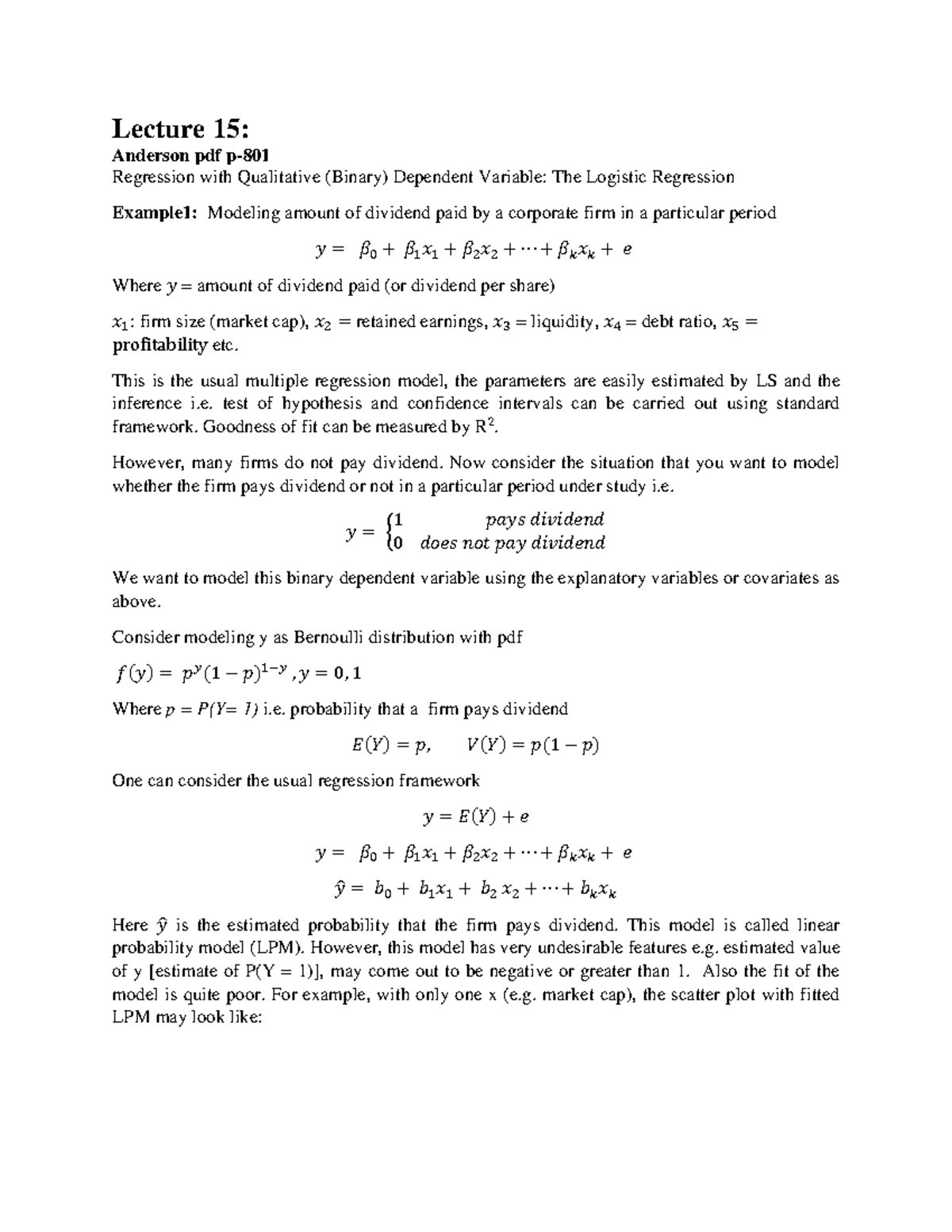 Lecture 15: Logistic Regression with Binary Dependent Variables in ...