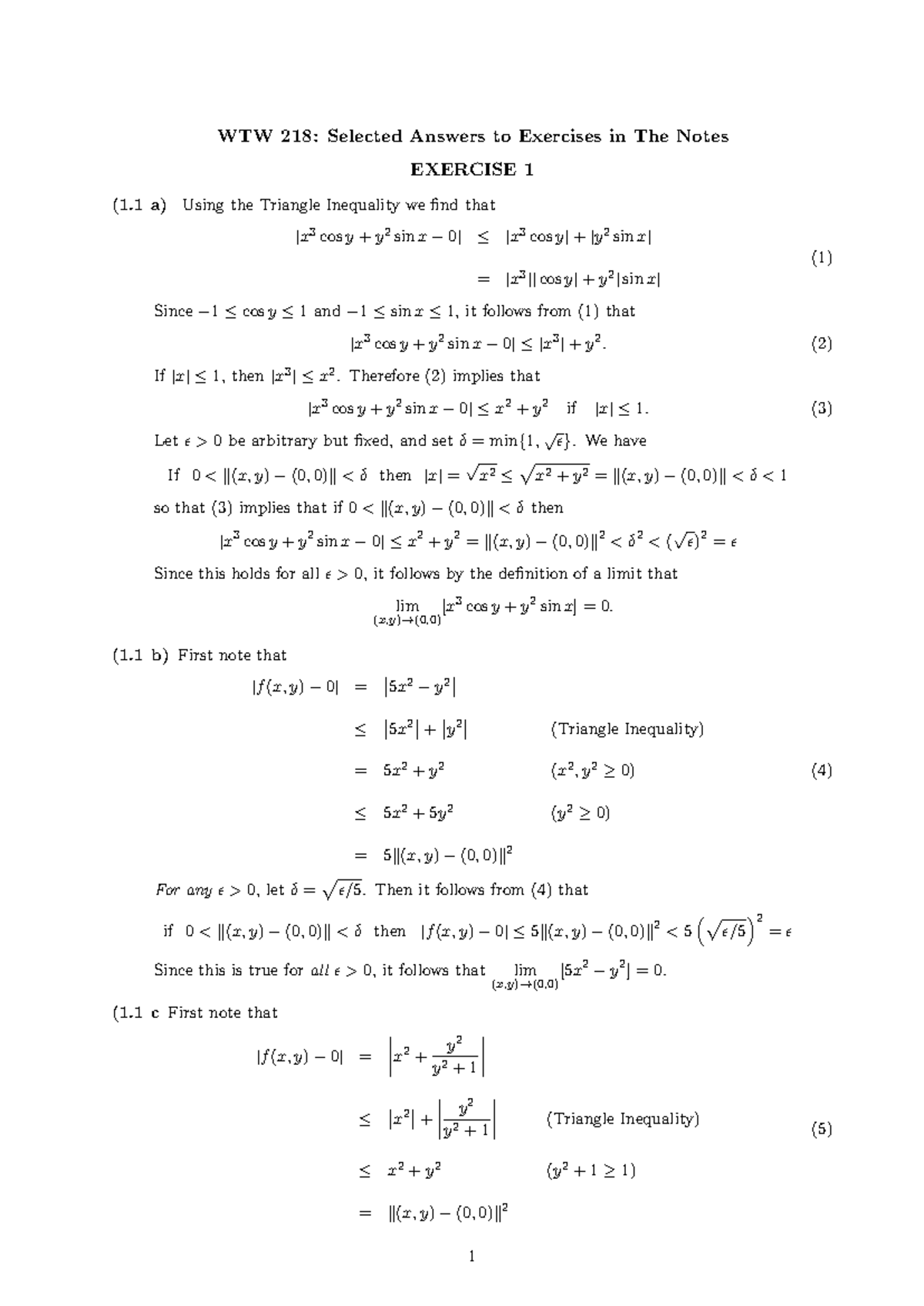 WTW 218: Solutions to Selected Exercises in Limit Theory - Studocu