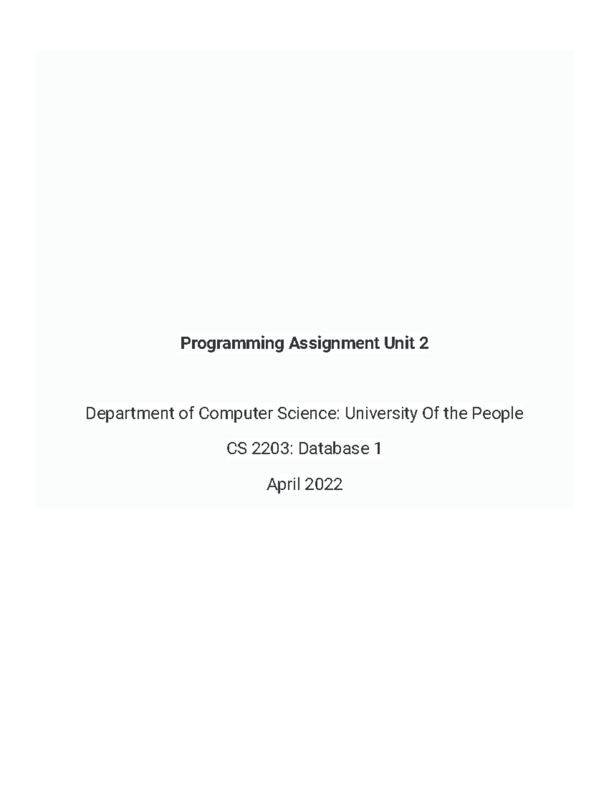 CS 2203 Final Programming Assignment Unit 2: ERD for Hospital System ...