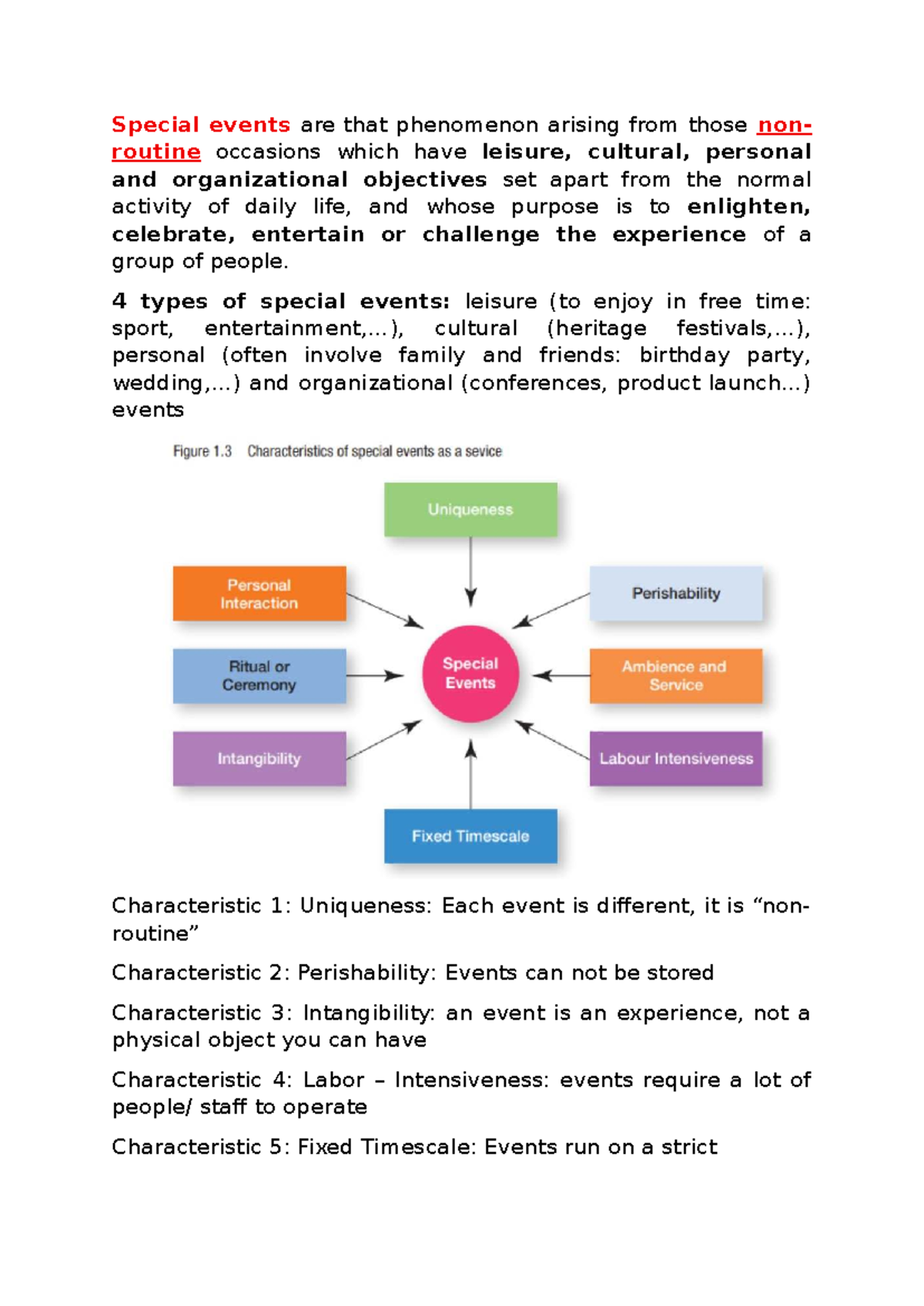 Special Events Overview: Characteristics & Types - Studocu