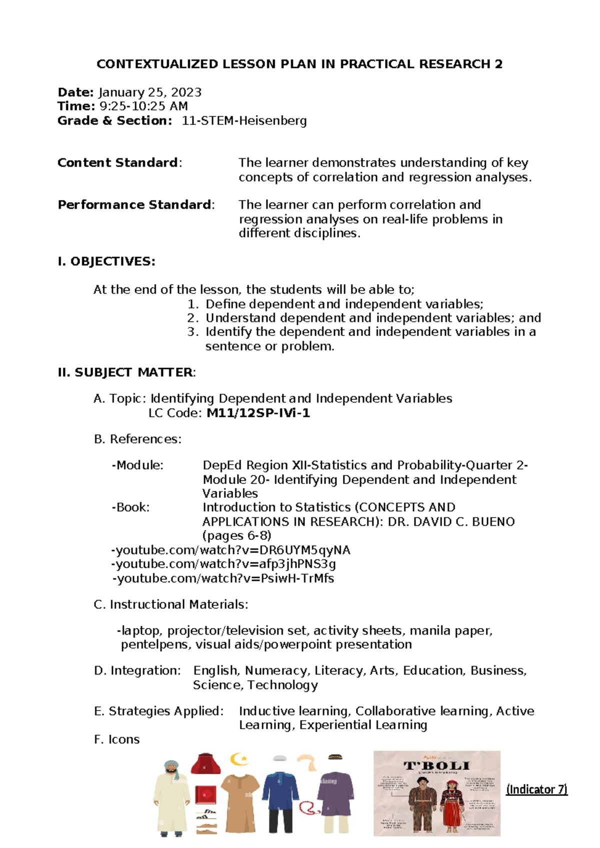 Contextualized Lesson Plan on Stats & Prob. for 11-STEM Heisenberg ...