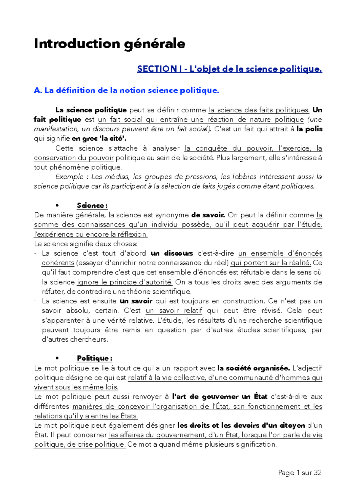 Science politique : Cours Complet sur Concepts et Méthodes de l'État ...