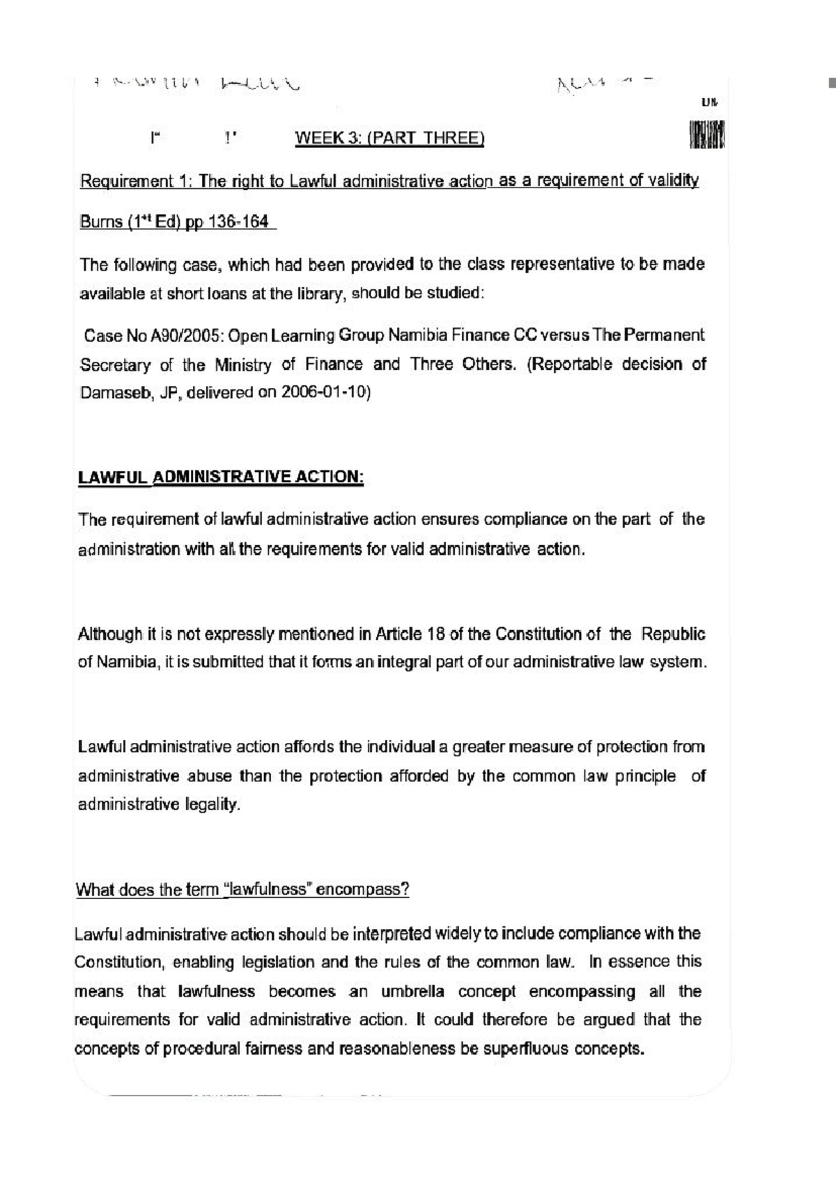 Administrative Law Study Notes and Key Concepts - Studocu