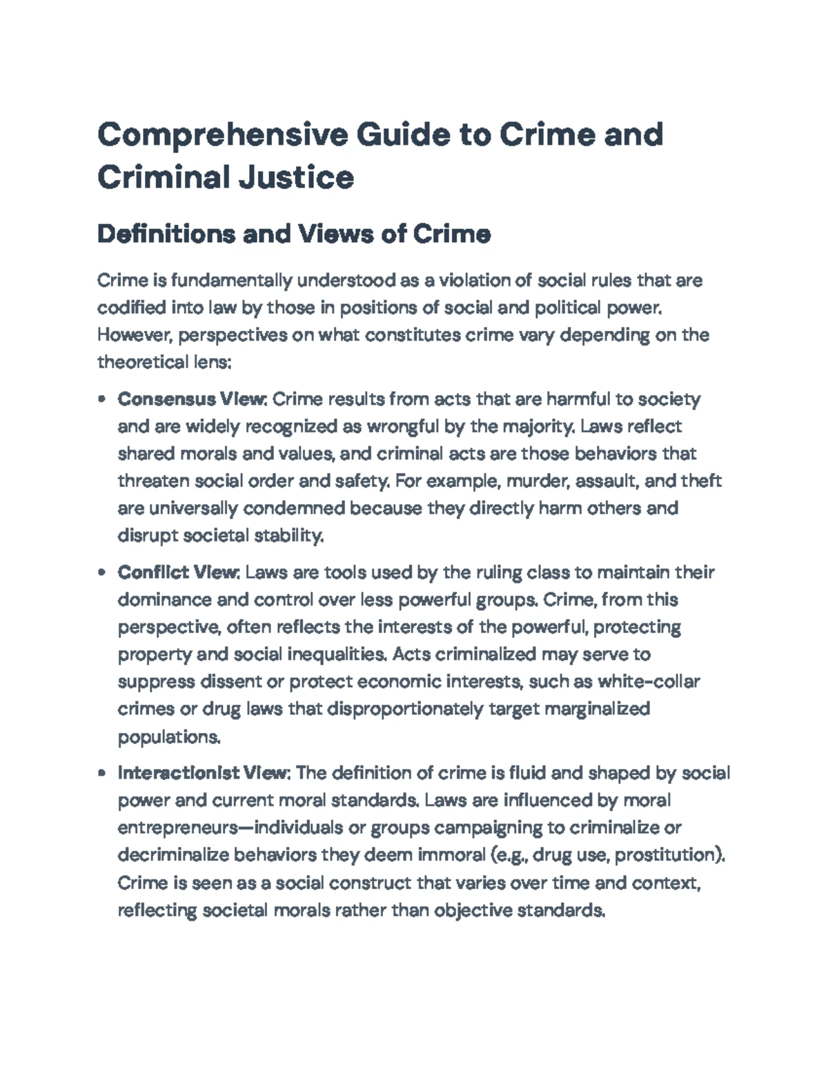 Introduction to Criminal Justice (CRJ 101) - Key Concepts and Issues ...