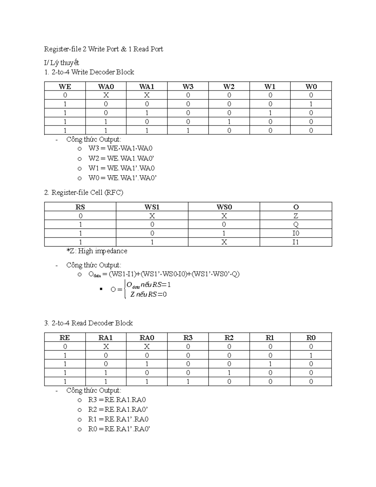 Register-file 2 Write & 1 Read Port Overview - Studocu