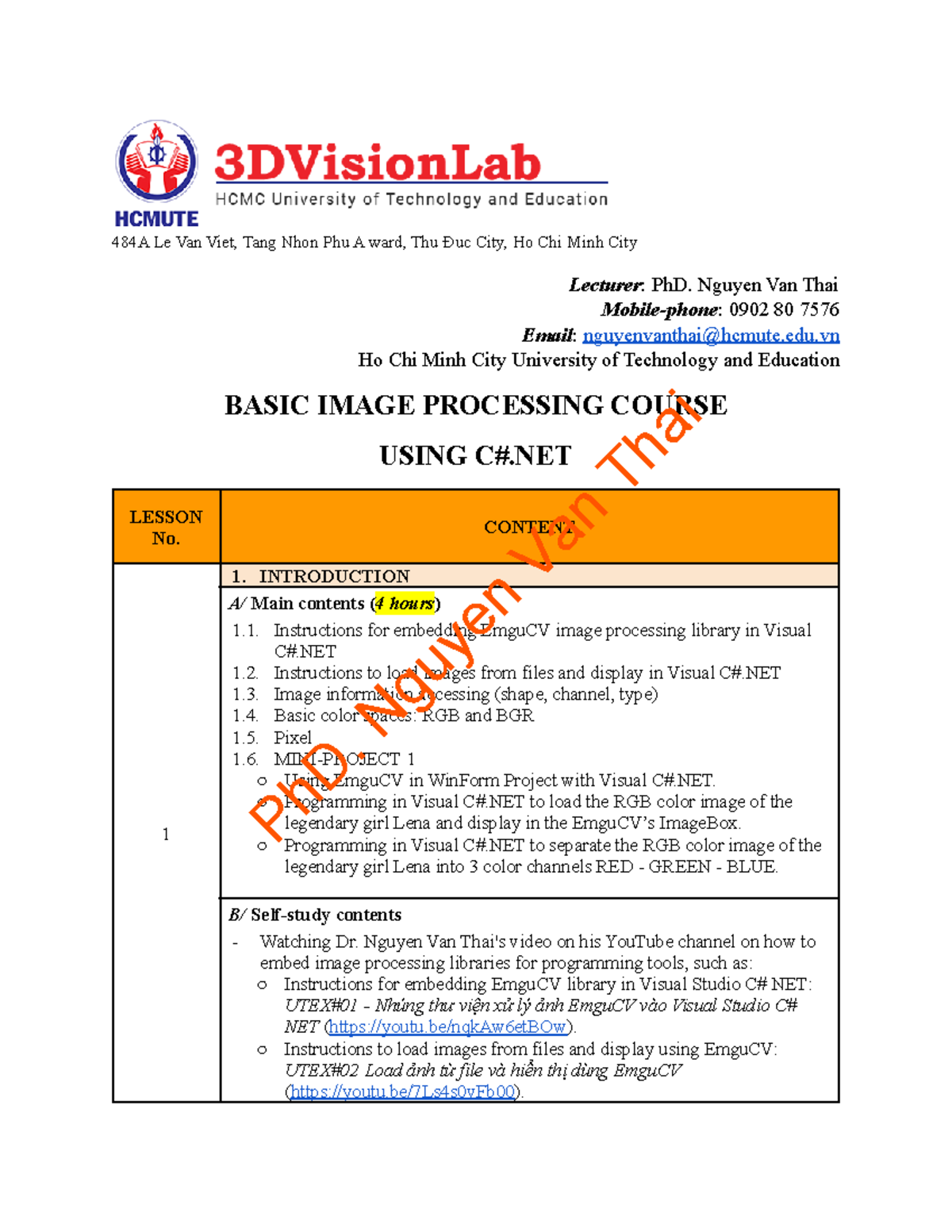 BASIC IMAGE PROCESSING USING C#.NET: LESSON NOTES & PROJECTS - Studocu