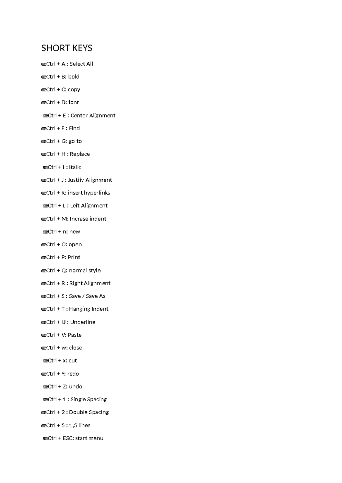 Keyboard Shortcuts Guide: Essential Keys for Efficiency - Studocu