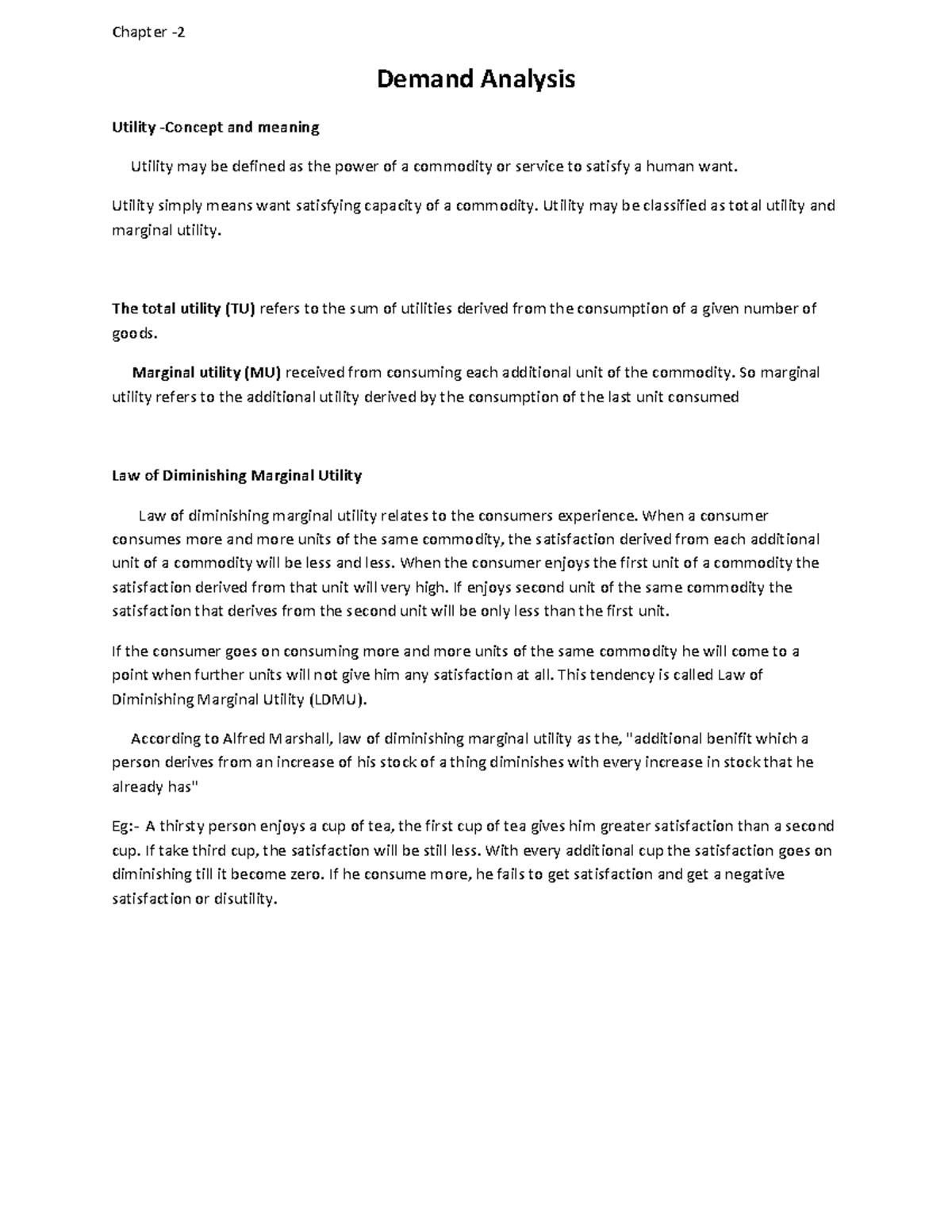 Demand Analysis - Lecture Notes (Module 2) - Studocu