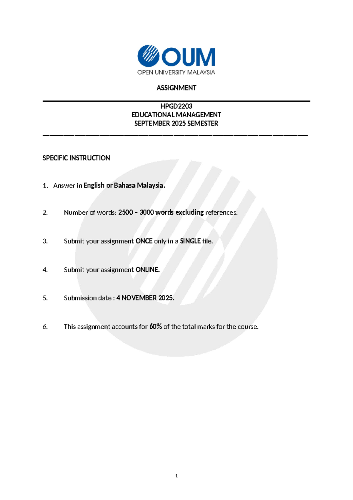 HPGD2203 EDUCATIONAL MANAGEMENT ASSIGNMENT: CLASSROOM SUPERVISION ...