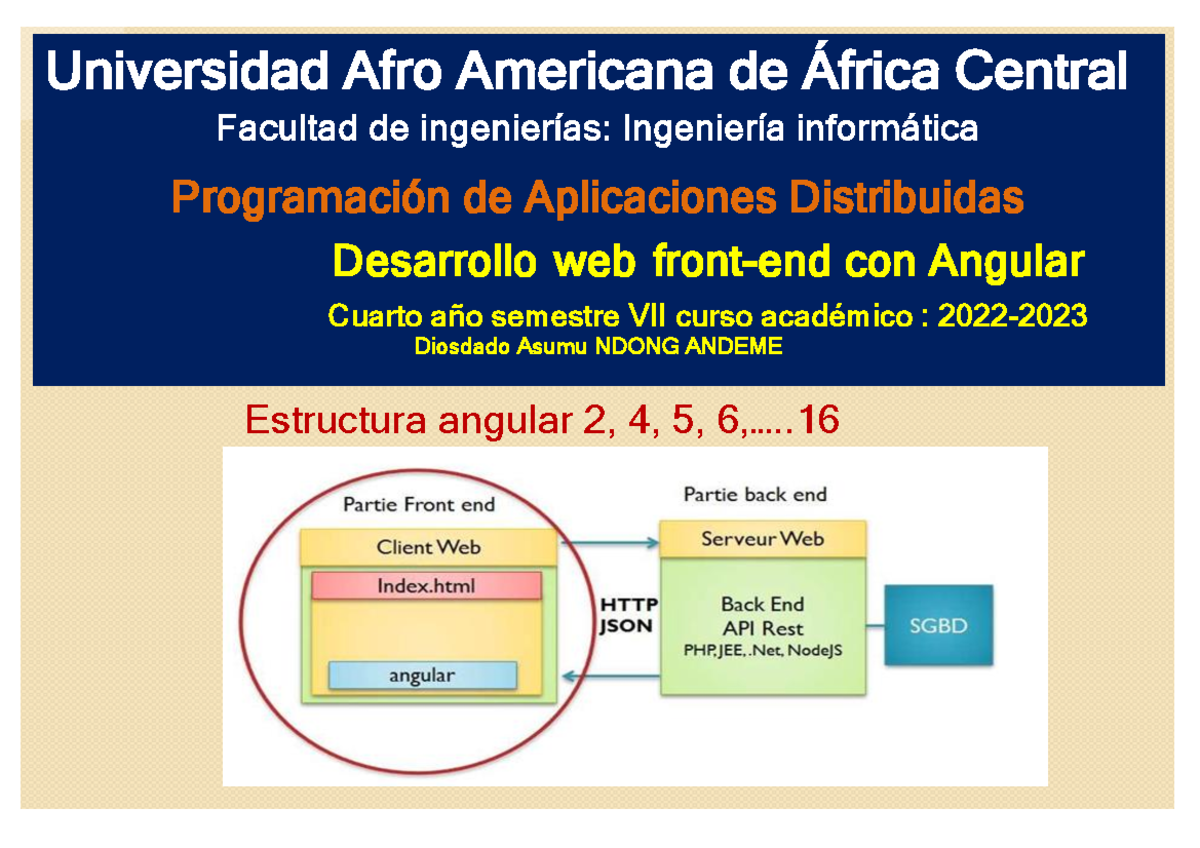 Soporte de Clase: Desarrollo Web Front-End con Angular (Sem VII) - Studocu