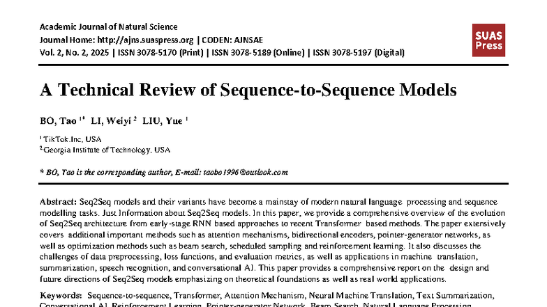 A Technical Review of Seq2Seq Models: Evolution and Applications in NLP ...