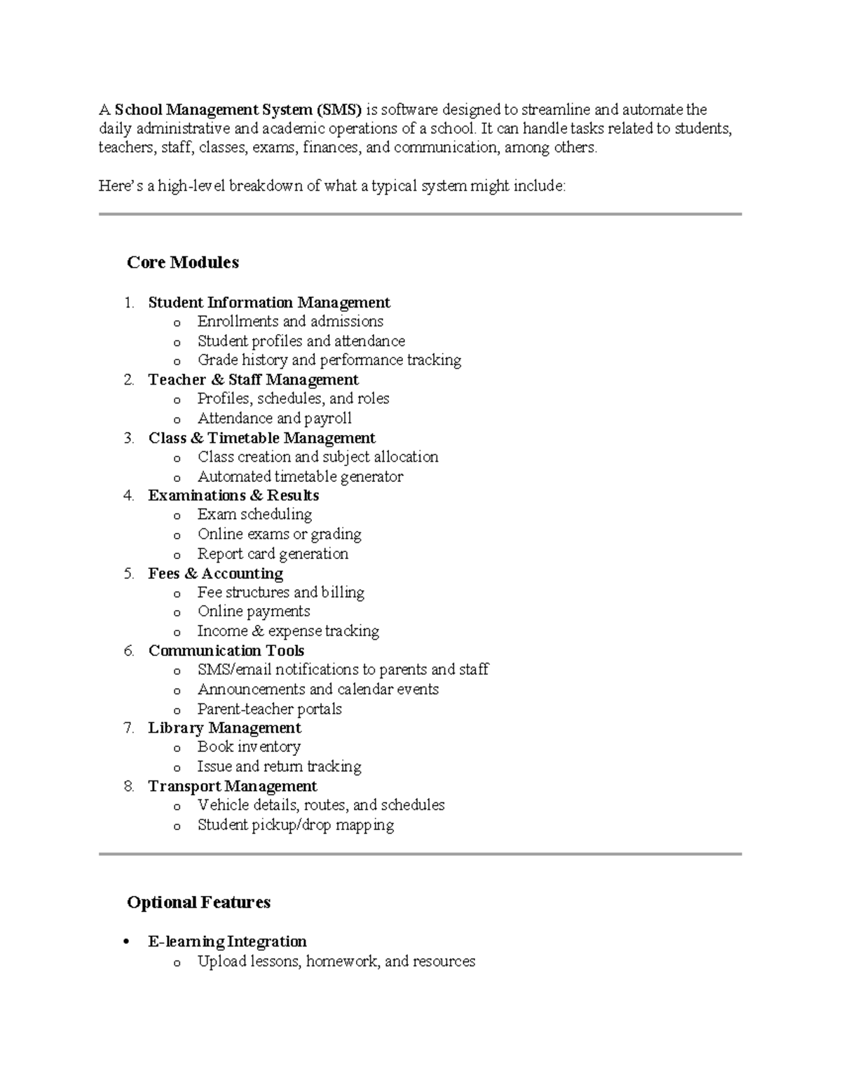 A School Management System modules for my project - A School Management ...