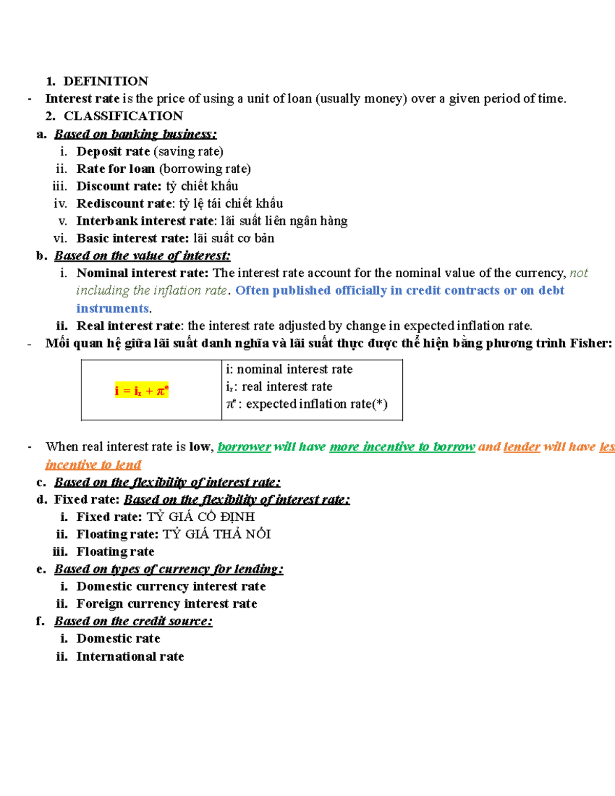 Interest Rate Analysis: Definitions, Classifications, and Valuations -  Studocu