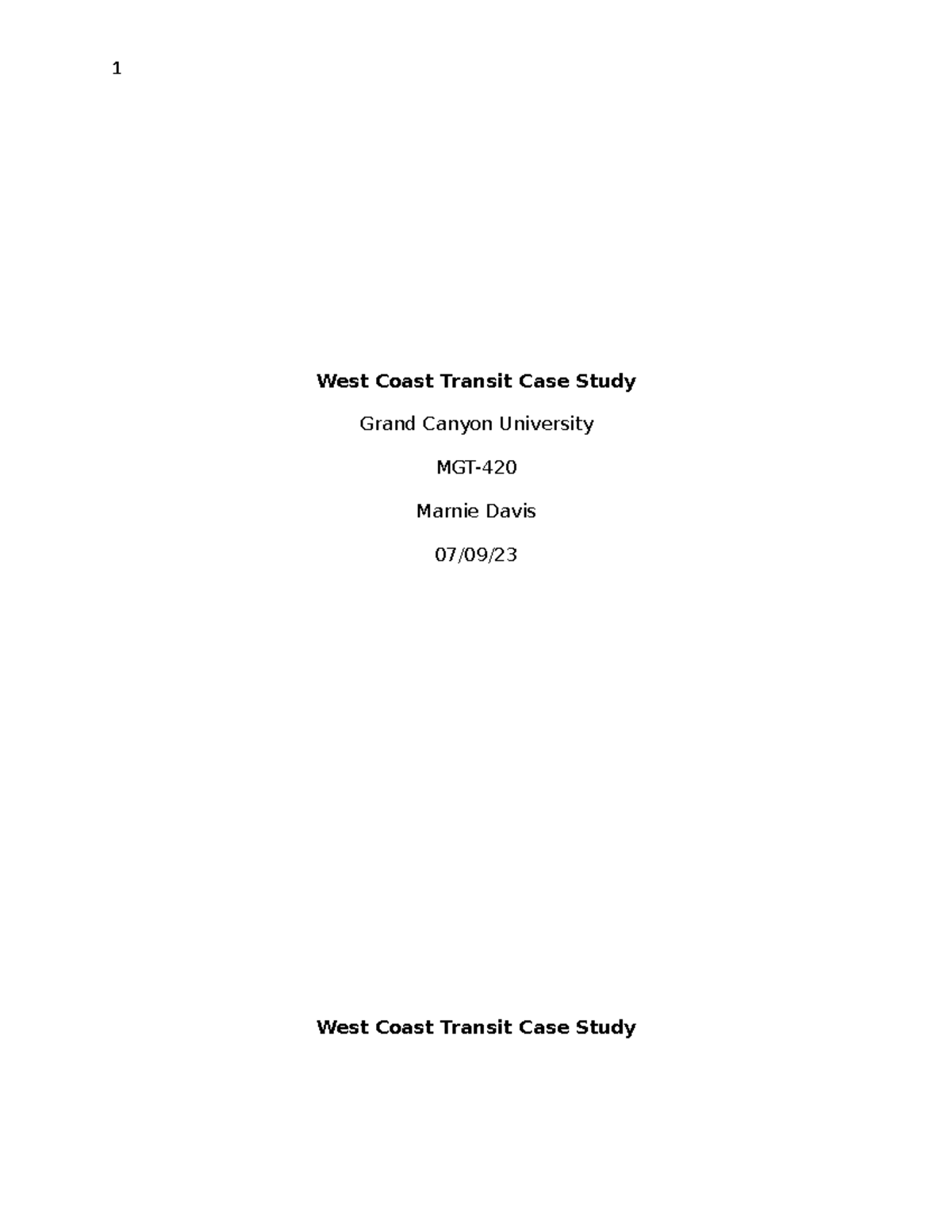 Needs Analysis - Essay - Needs Analysis Jane Doe MGT-460