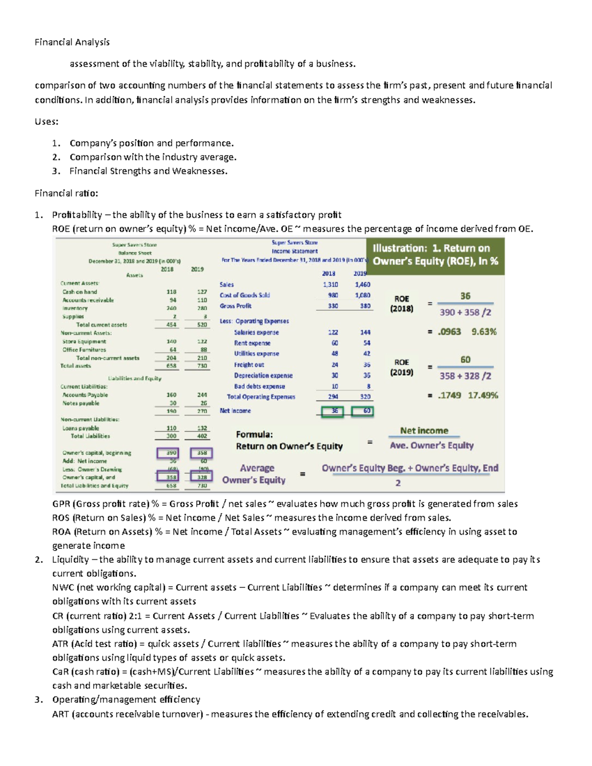 Notes MGAC - Financial Analysis assessment of the viability, stability ...
