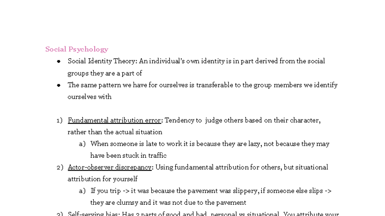 Psychology 101: Final Exam Notes on Key Concepts & Theories - Studocu