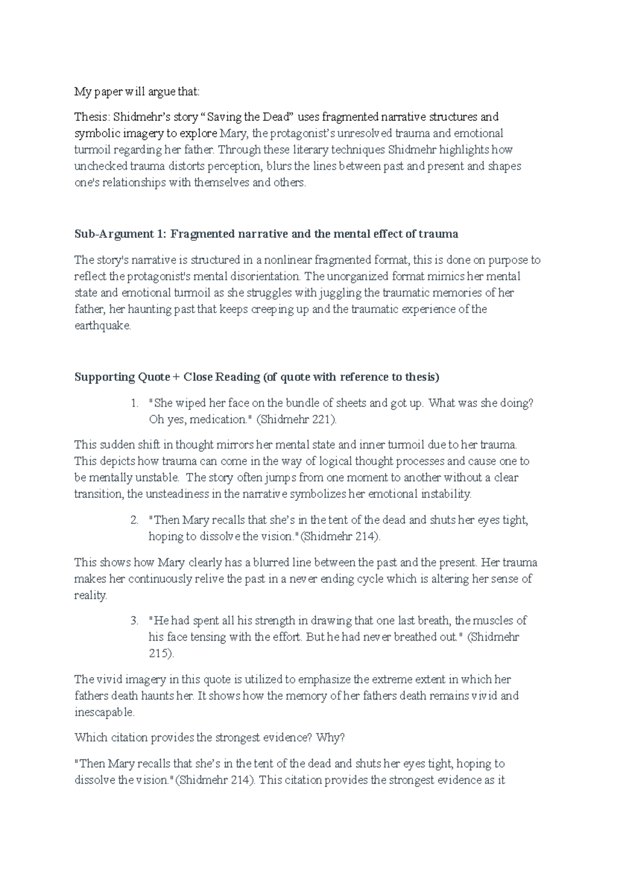 ENG 201: Essay Notes on Fragmented Narrative & Symbolic Imagery in ...