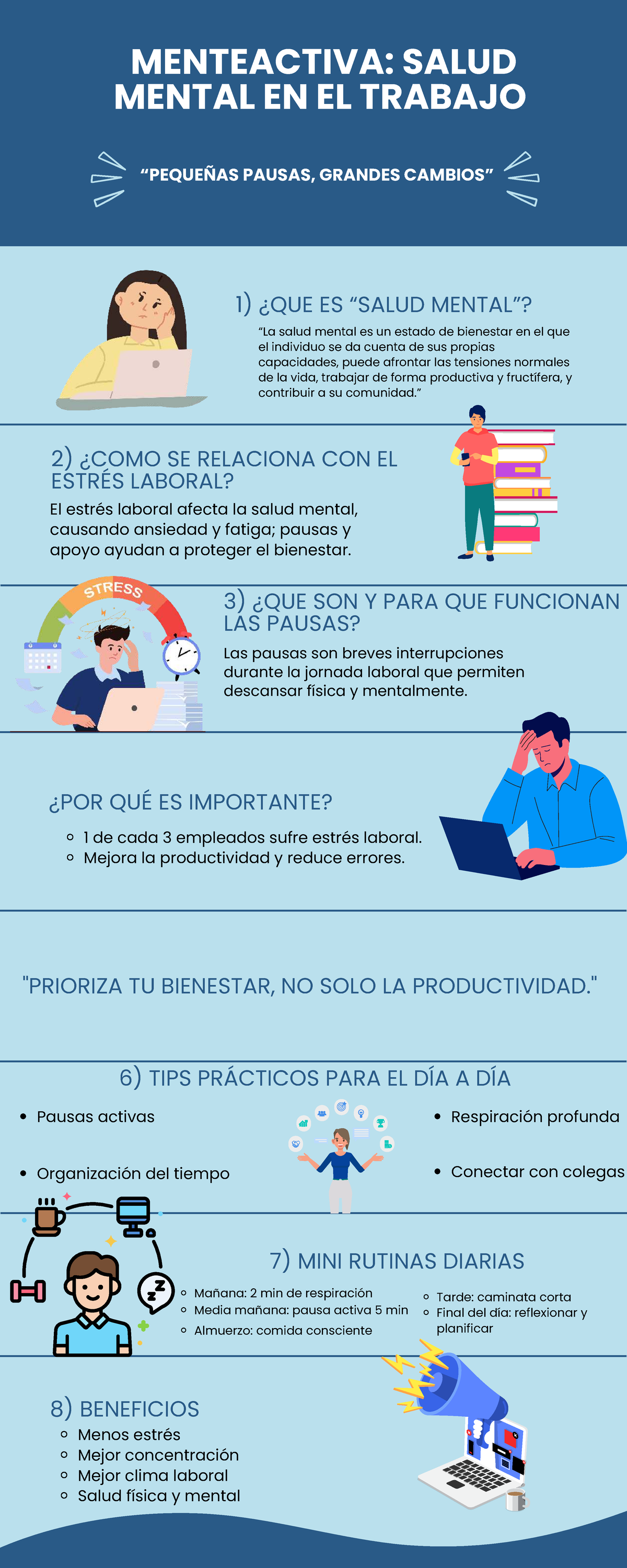 Salud Mental en el Trabajo: Pausas y Estrés Laboral - MENTEACTIVA - Studocu