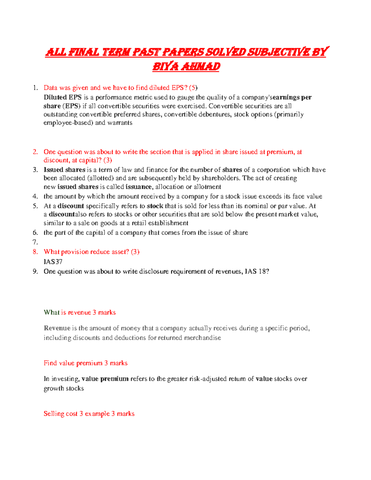 MGT401 Final Term Past Papers Solved Subjective Notes - Studocu
