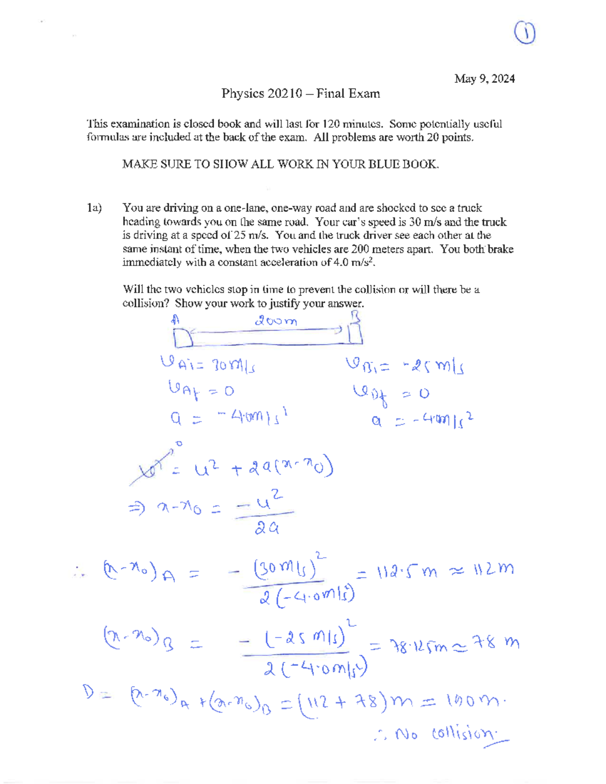 Spring 2024 Physics 20210 Final Exam Solutions - Studocu