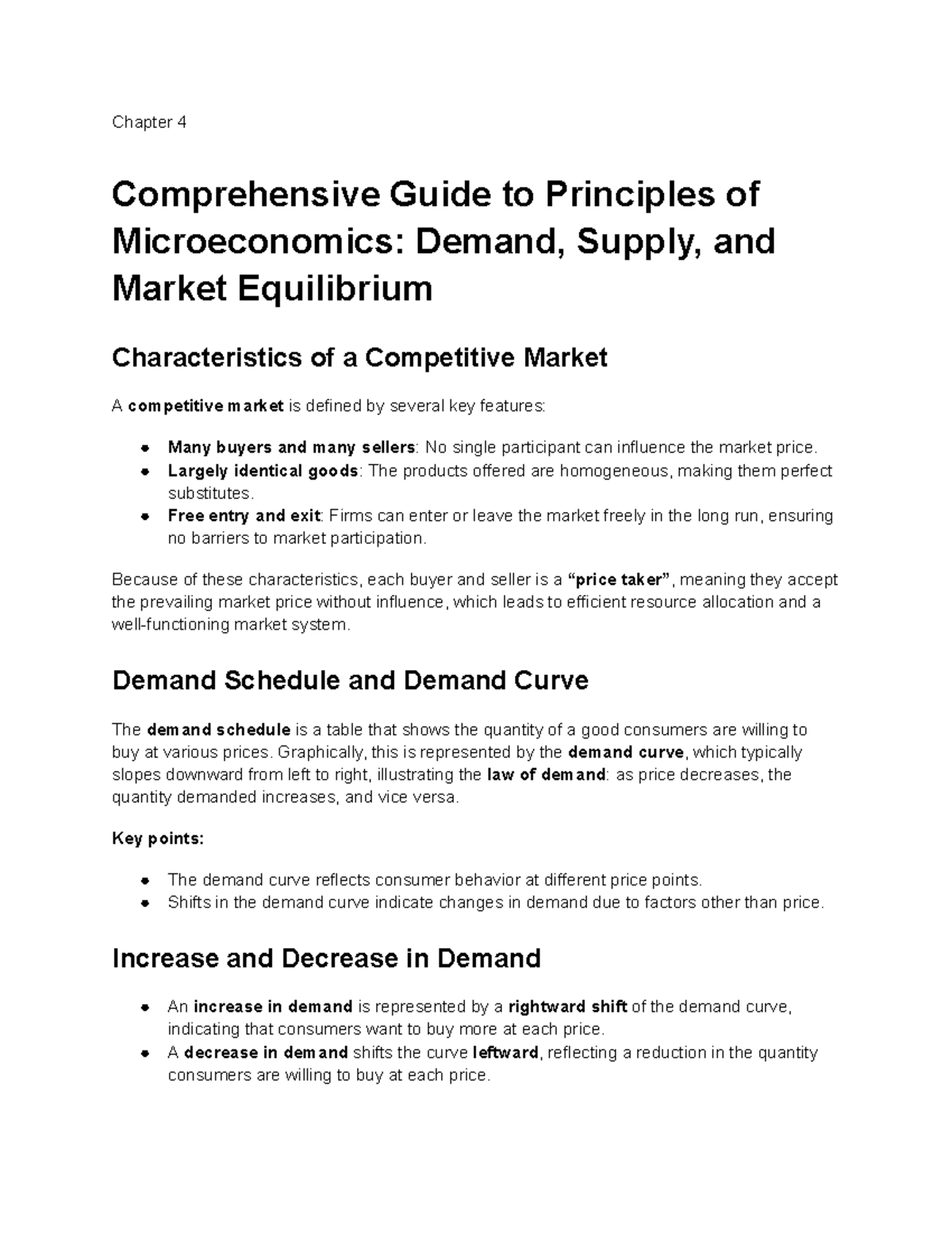 Principles of Microeconomics (ECON 101): Demand, Supply, and Market ...