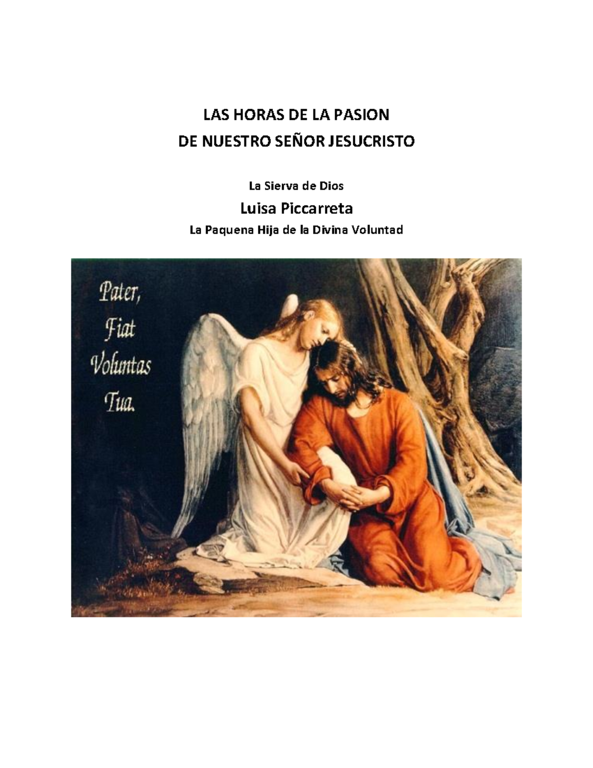 Horas de la Pasión de Nuestro Señor Jesucristo - Luisa Piccarreta - Studocu